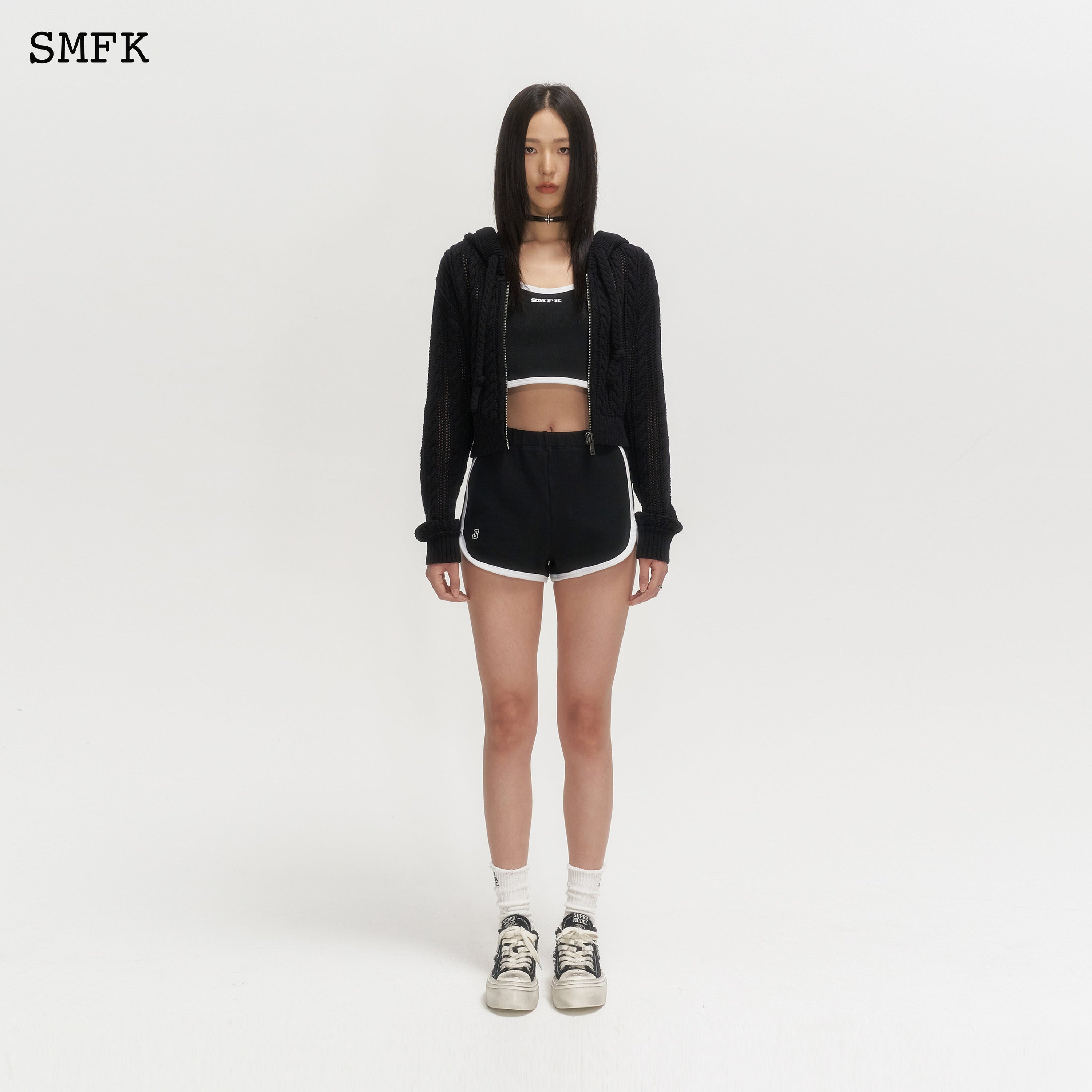 Wilderness Black Knitted Hoodie - SMFK Official