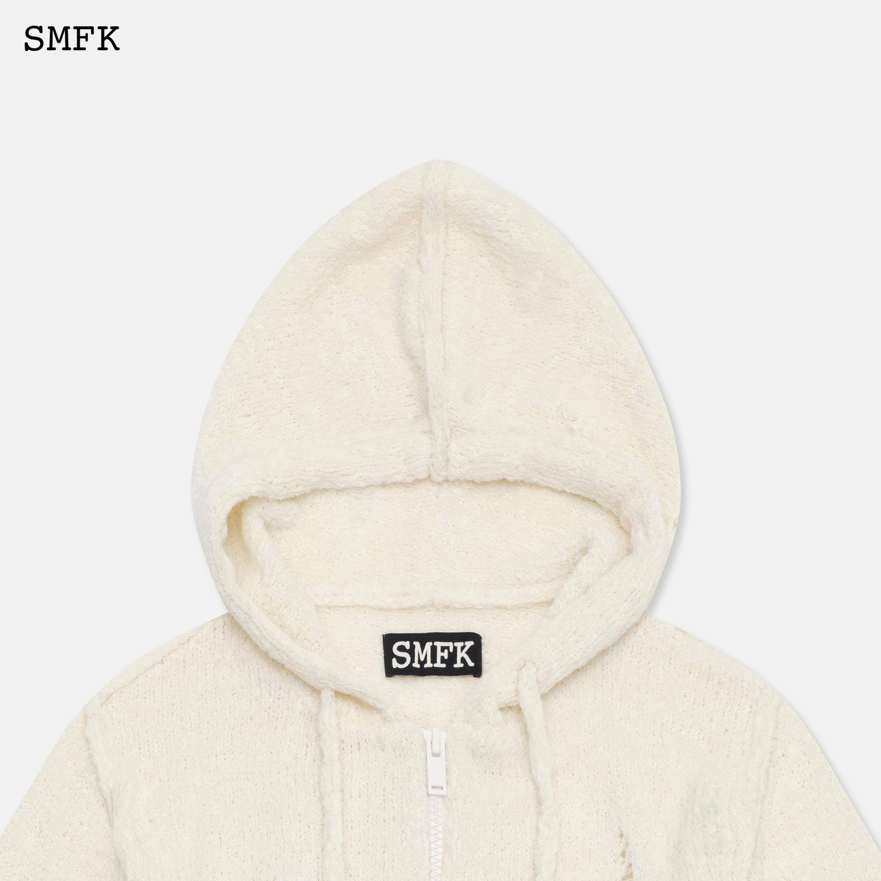 Wilderness Creamy White Knitted Hoodie - SMFK Official