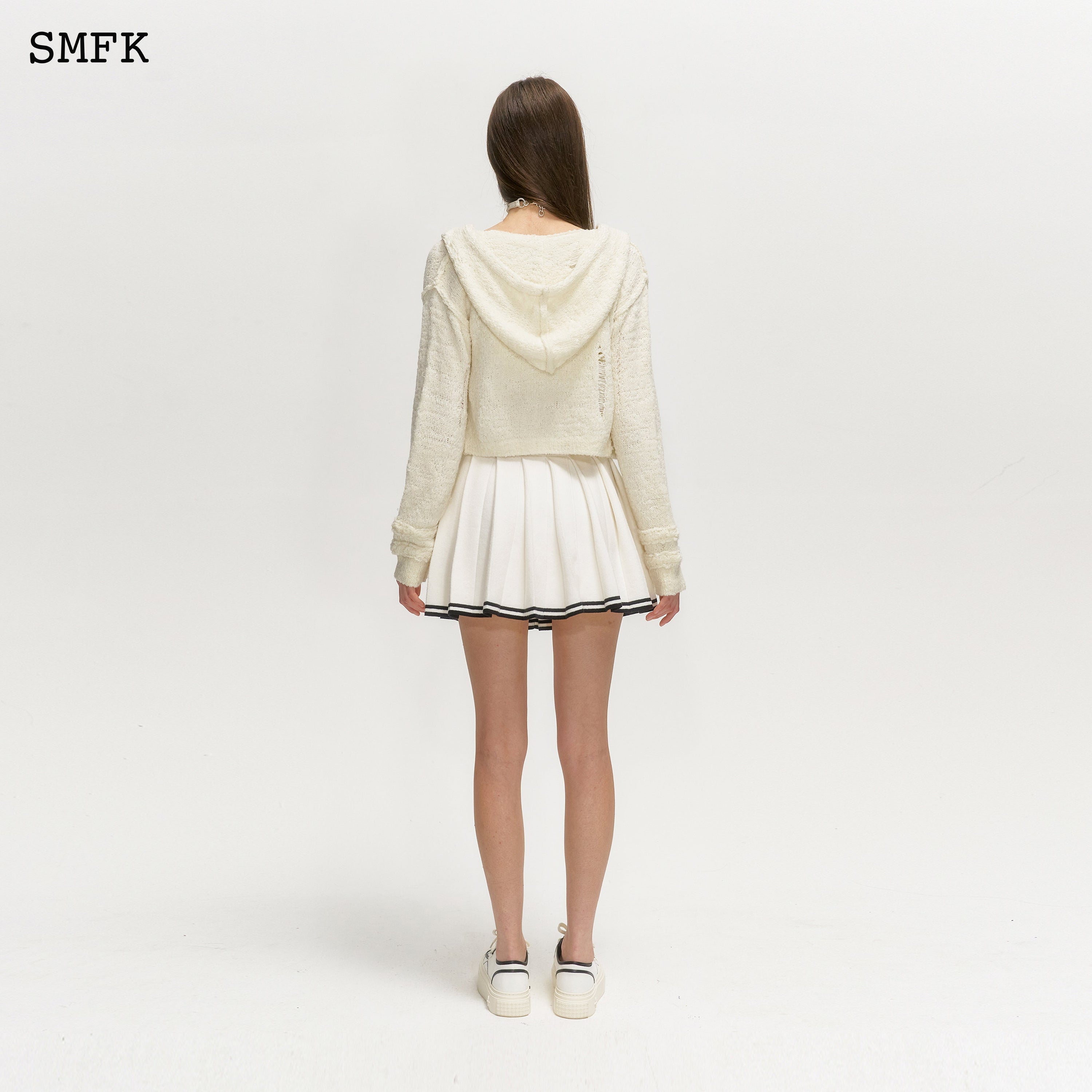 Wilderness Creamy White Knitted Hoodie - SMFK Official