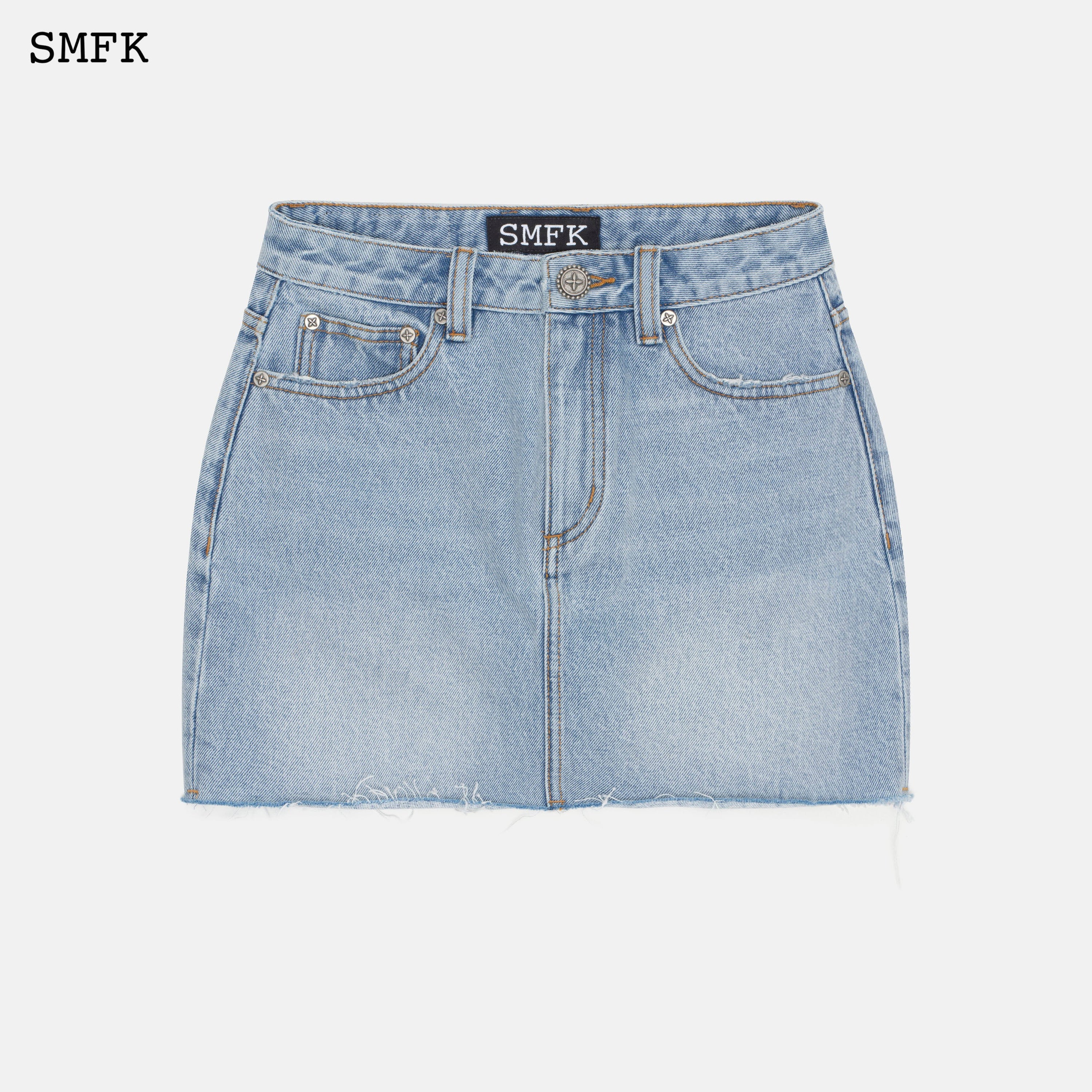 Wilderness Wandering Blue Jeans Short Skirt - SMFK Official