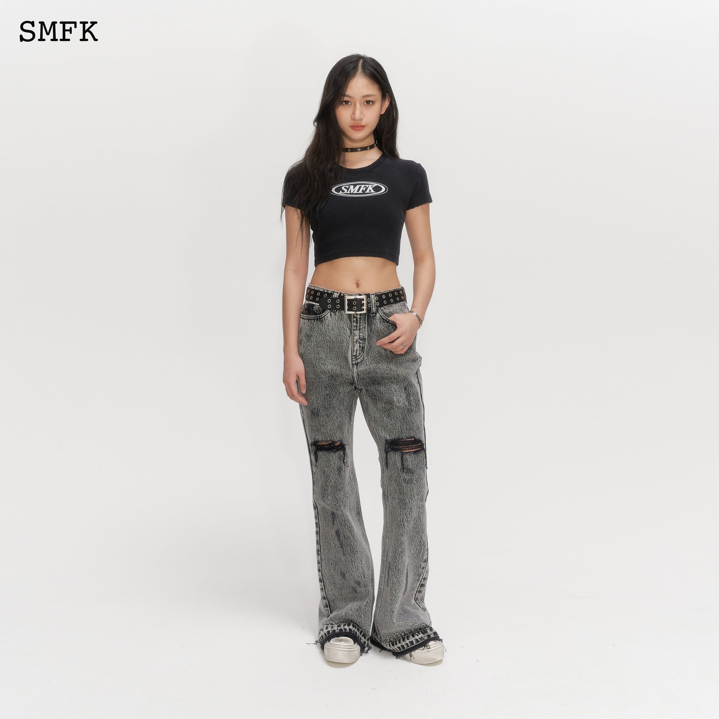 Wilderness Wandering Mermaid Light Grey Jeans - SMFK Official