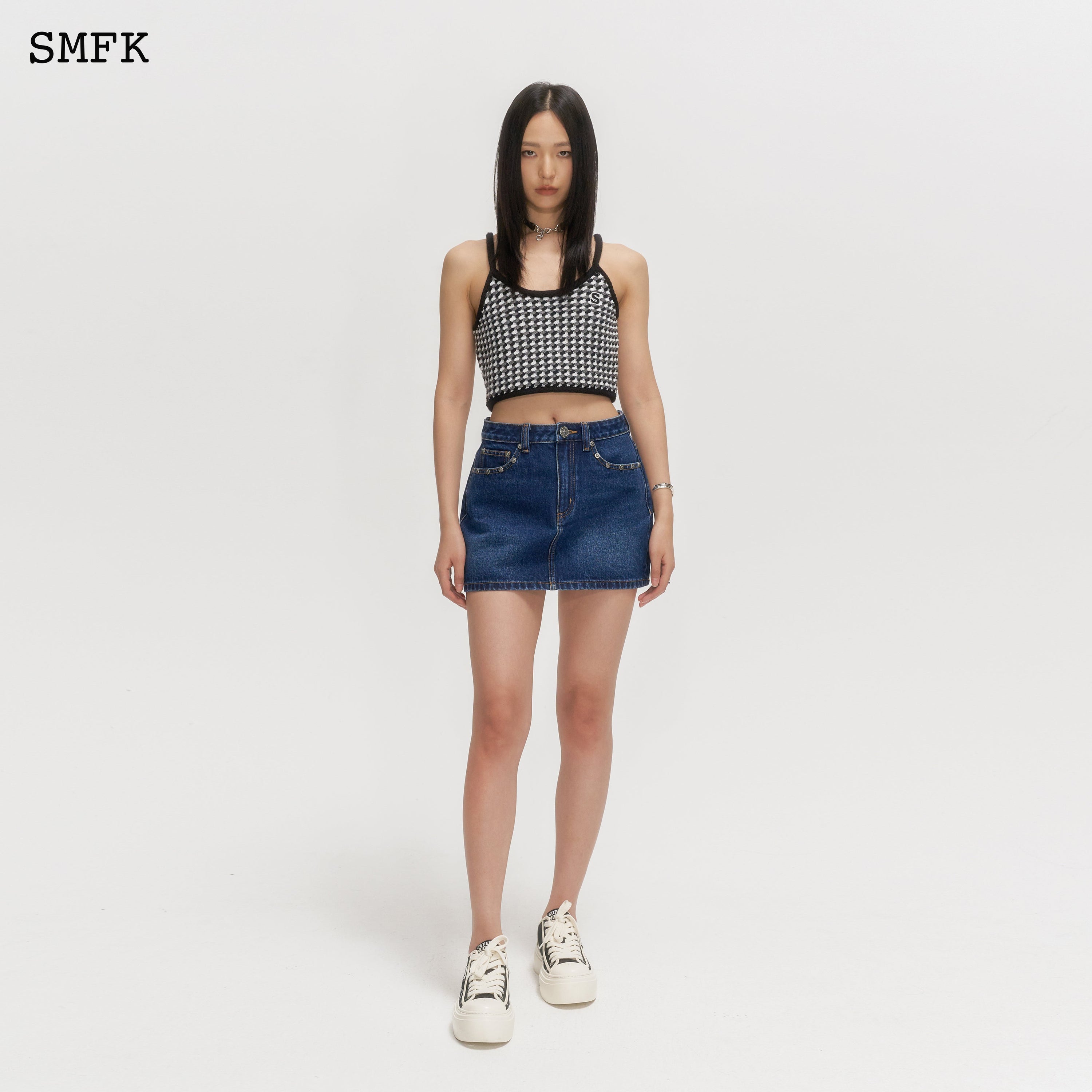 Wilderness Wandering Navy Jeans Short Skirt - SMFK Official