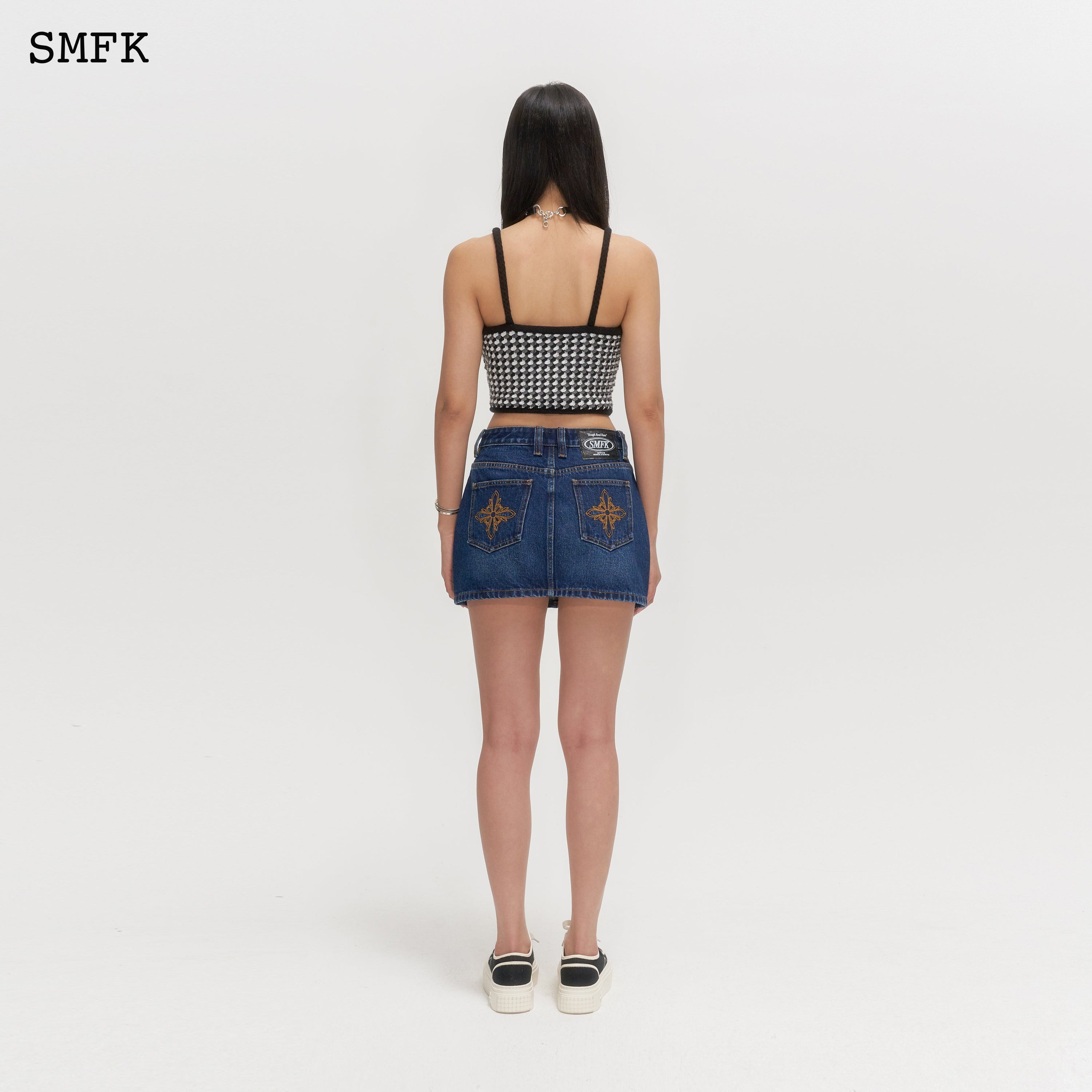 Wilderness Wandering Navy Jeans Short Skirt - SMFK Official