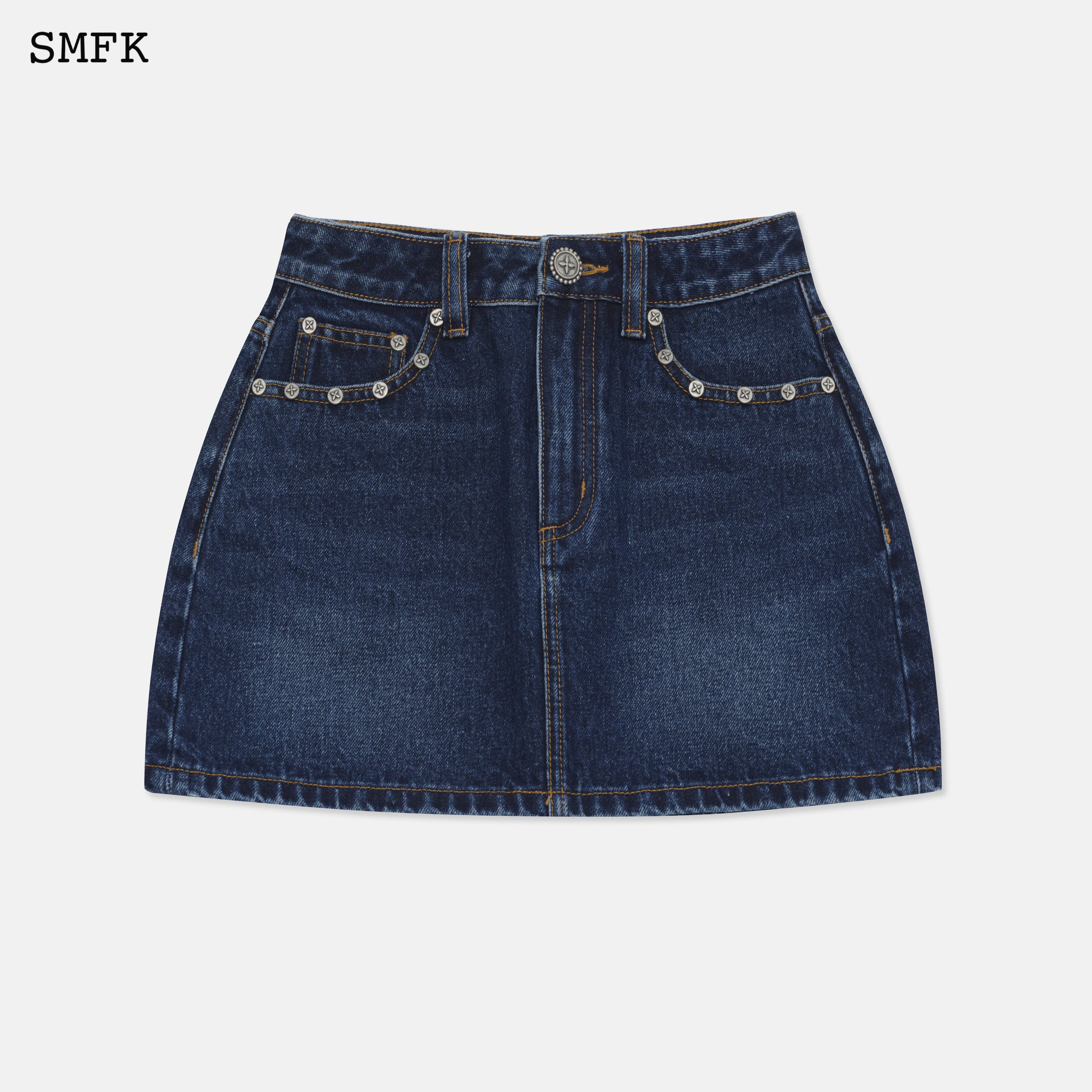 Wilderness Wandering Navy Jeans Short Skirt - SMFK Official