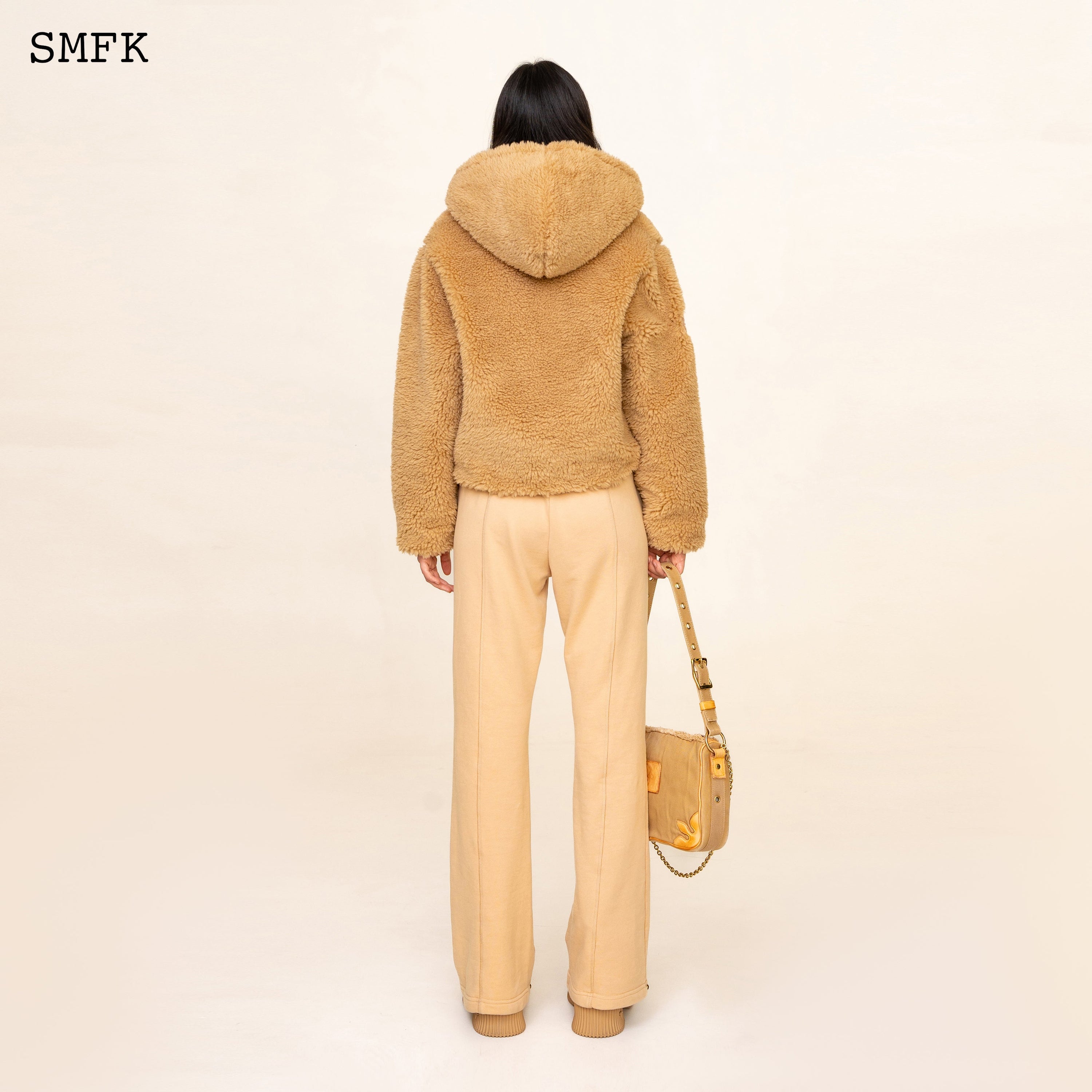 WildWorld Adventure Faux Fur Short Hoodie In Ginger - SMFK Official