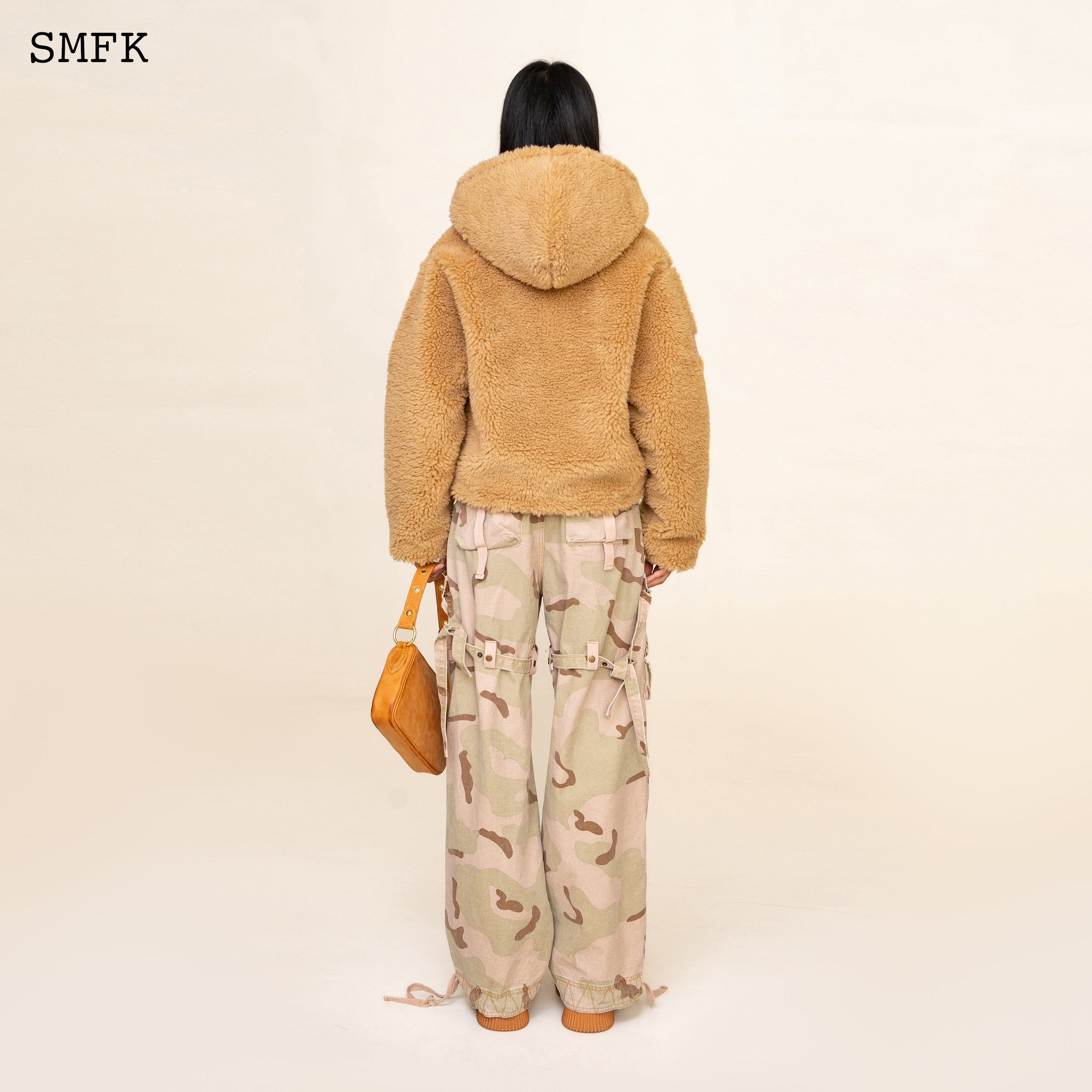 WildWorld Adventure Faux Fur Short Hoodie In Ginger - SMFK Official