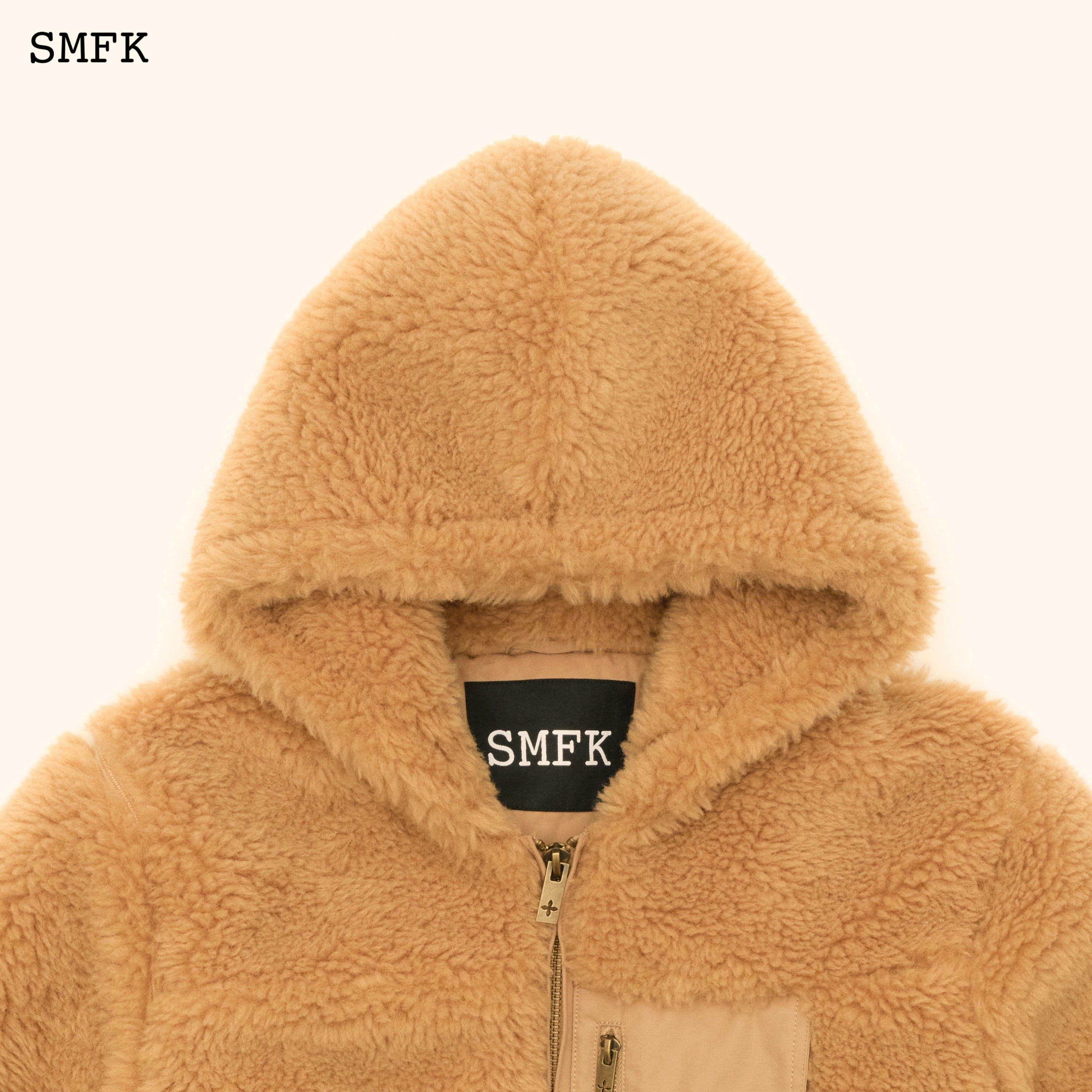 WildWorld Adventure Faux Fur Short Hoodie In Ginger - SMFK Official