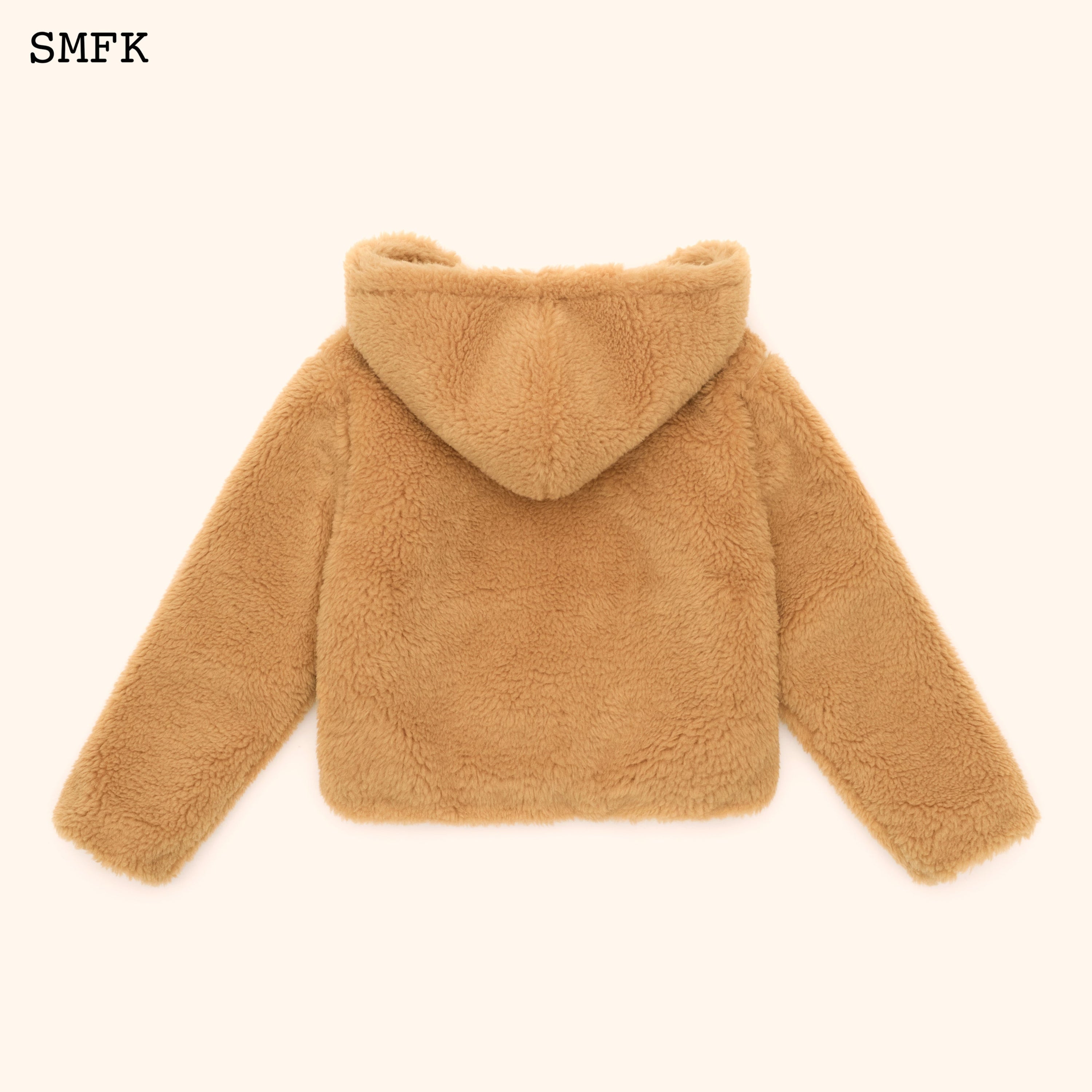 WildWorld Adventure Faux Fur Short Hoodie In Ginger - SMFK Official