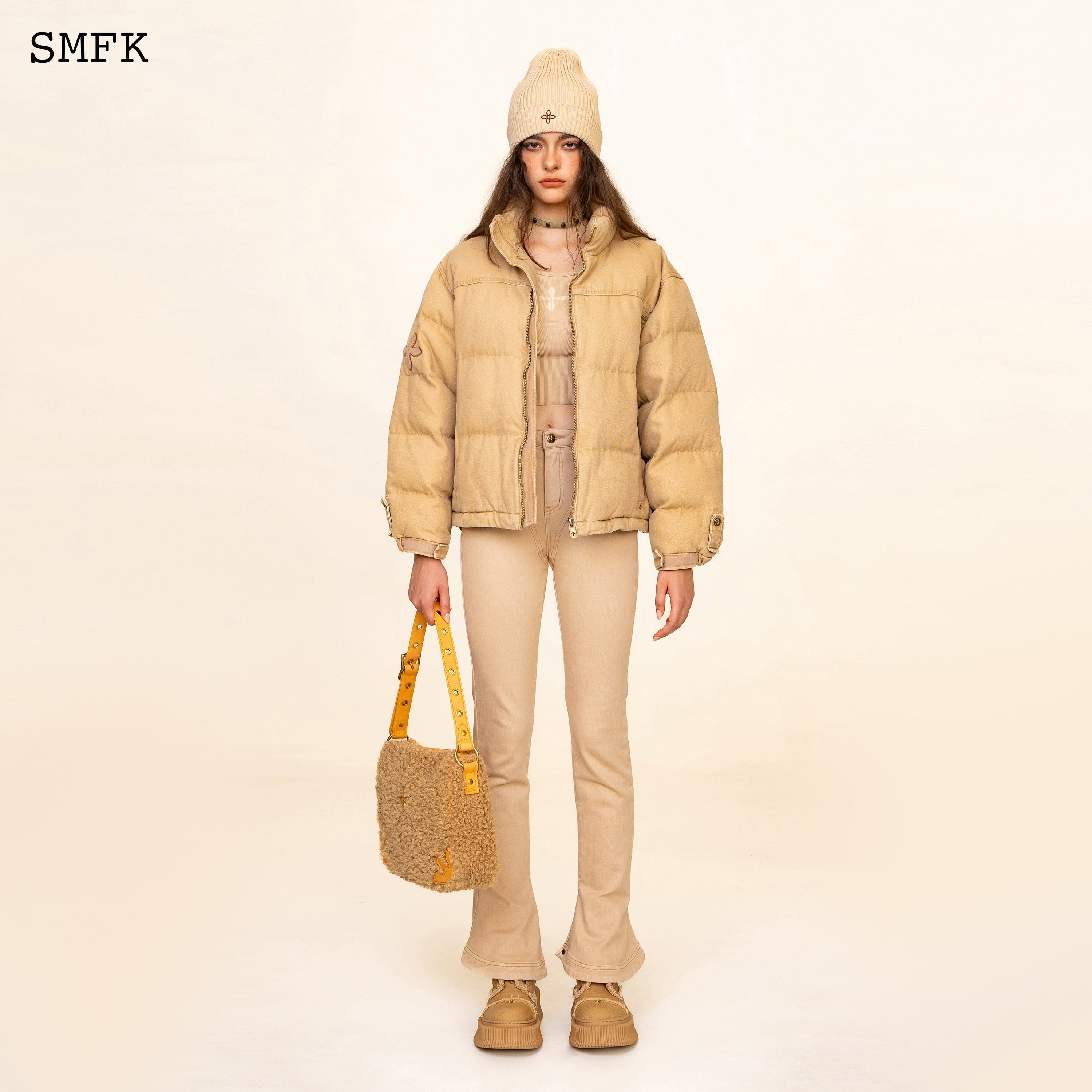 WildWorld Adventure Hiking Puffer Jacket In Wheat - SMFK Official