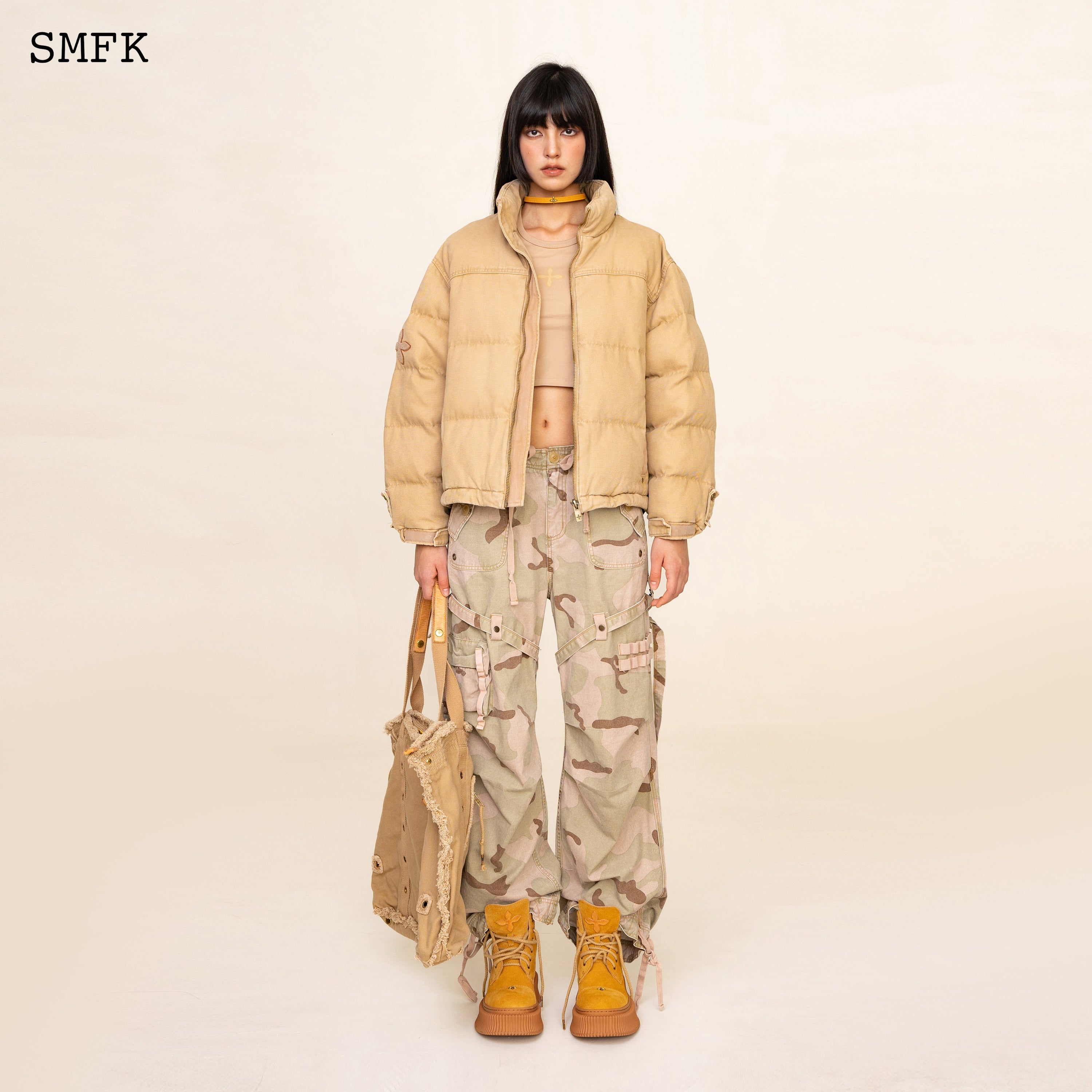 WildWorld Adventure Hiking Puffer Jacket In Wheat - SMFK Official