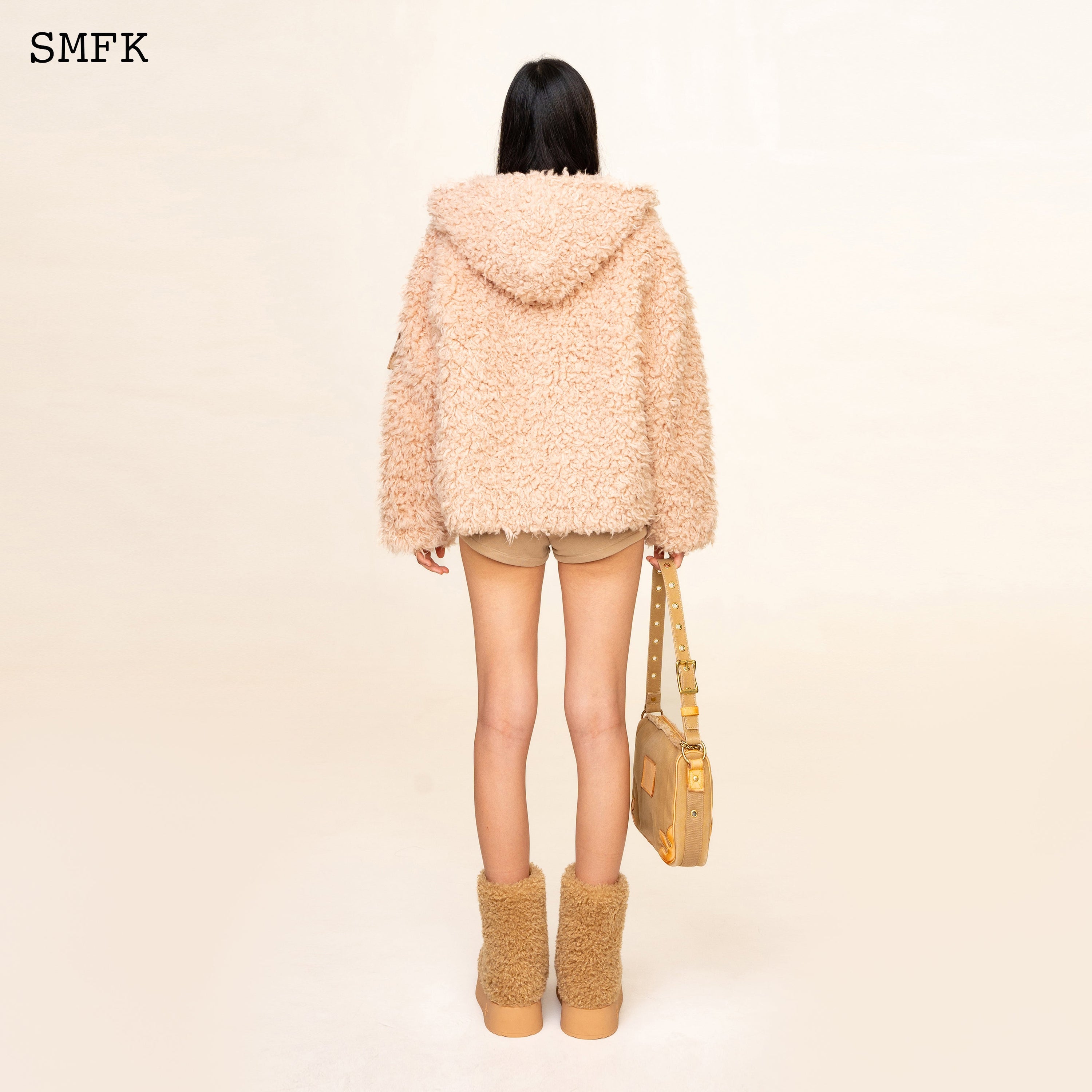 WildWorld Adventure Outdoor Faux Fur Hoodie In Cream - SMFK Official