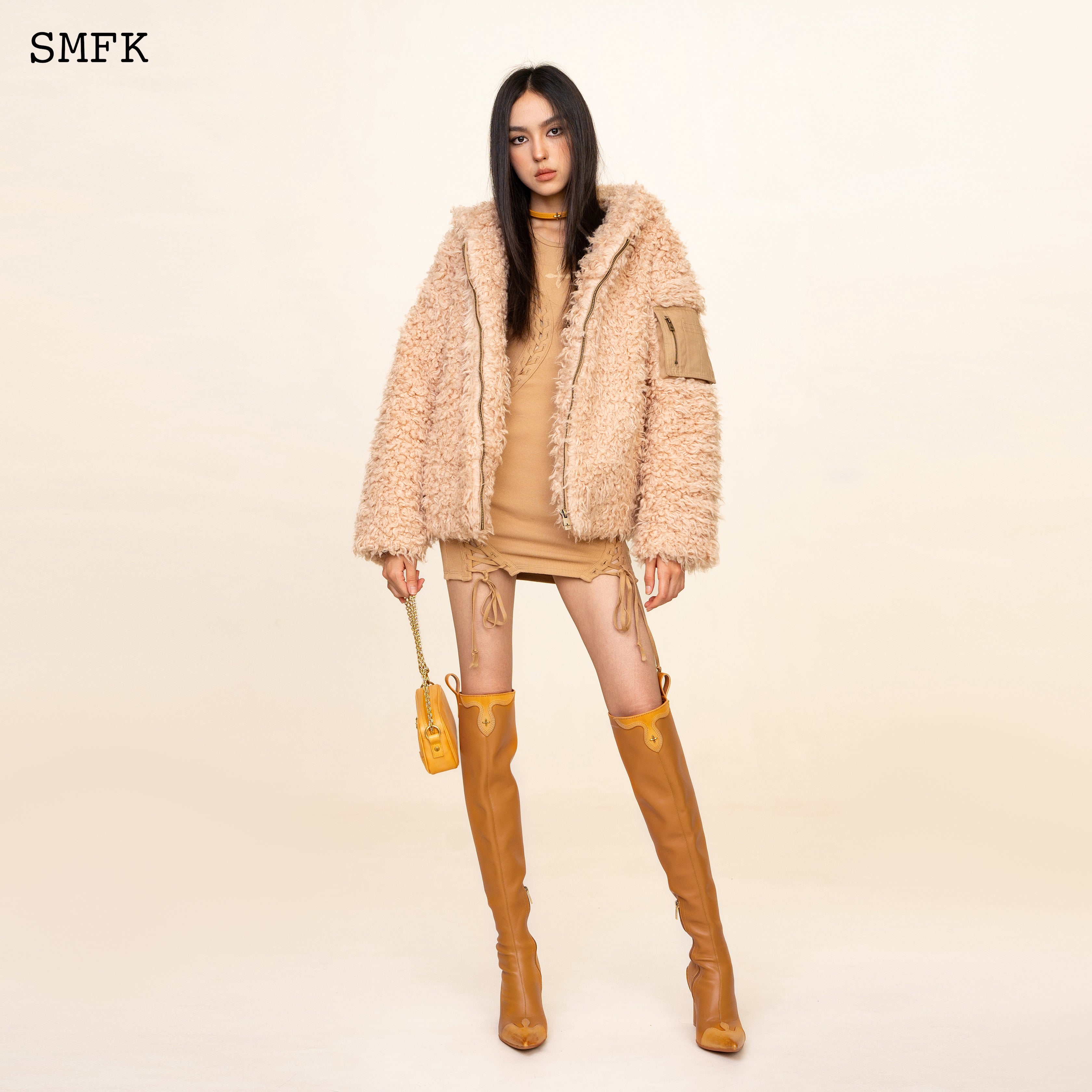 WildWorld Adventure Outdoor Faux Fur Hoodie In Cream – SMFK Official