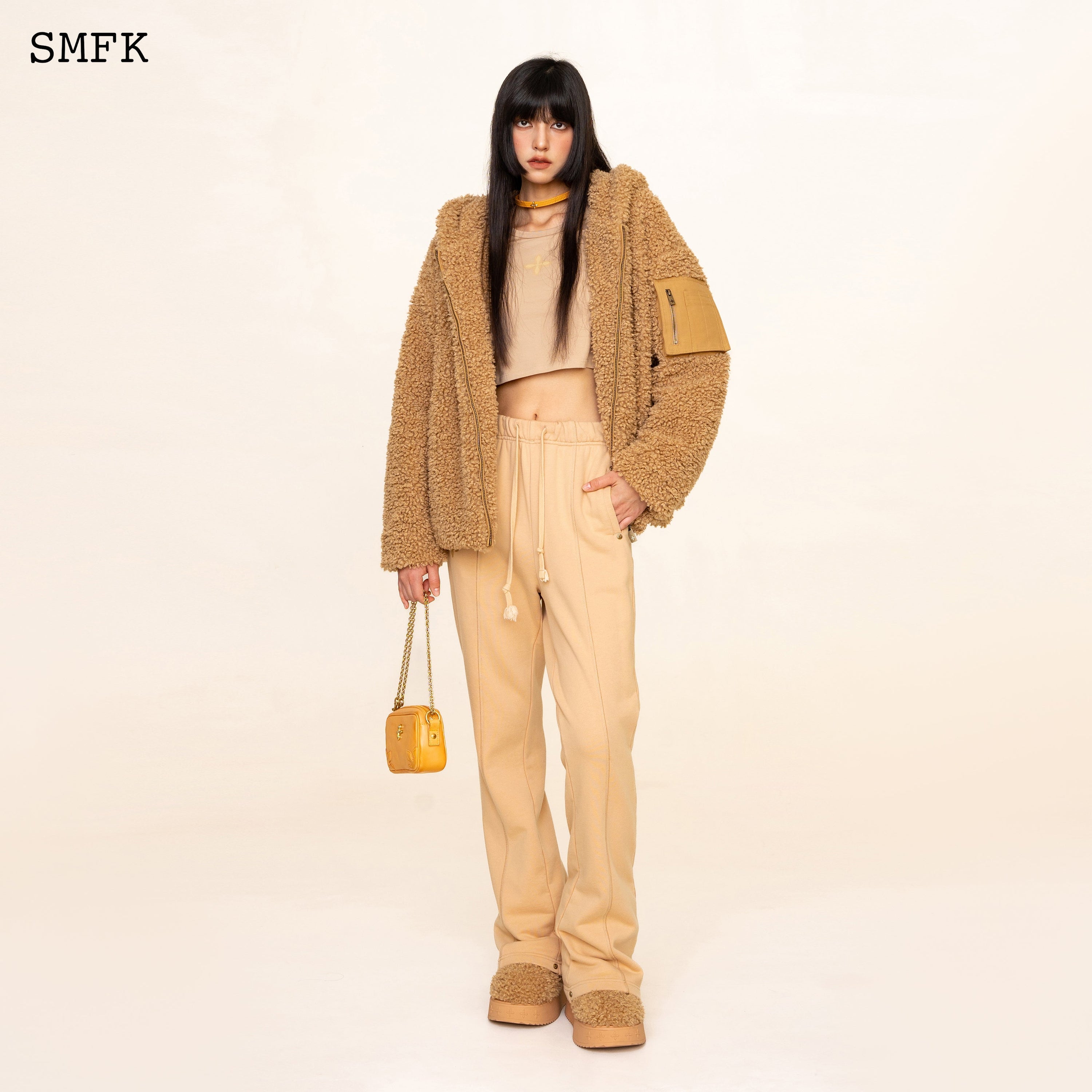 WildWorld Adventure Outdoor Faux Fur Hoodie In Wheat - SMFK Official