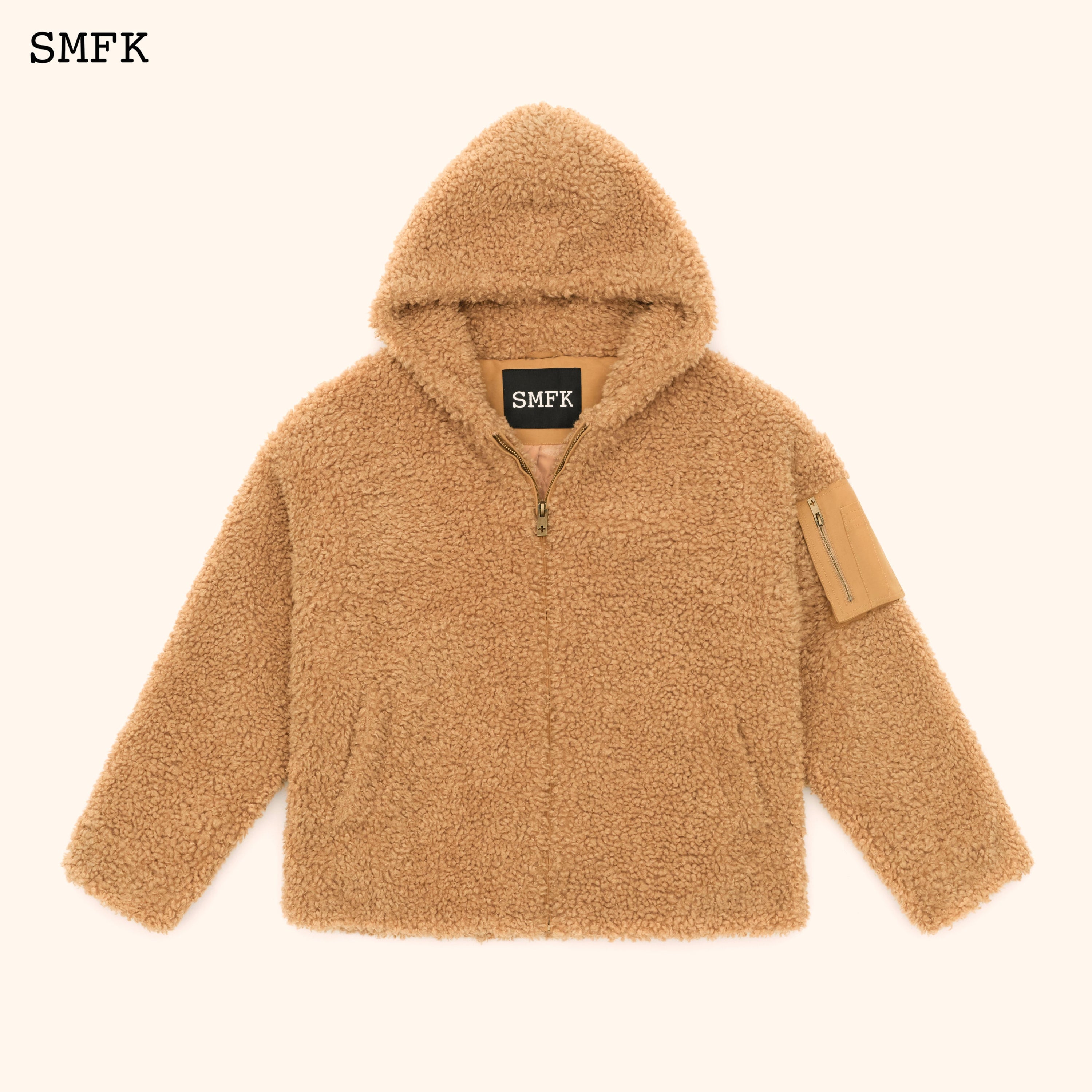 WildWorld Adventure Outdoor Faux Fur Hoodie In Wheat - SMFK Official