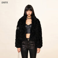 WildWorld Adventure Short Faux Fur Jacket In Black - SMFK Official