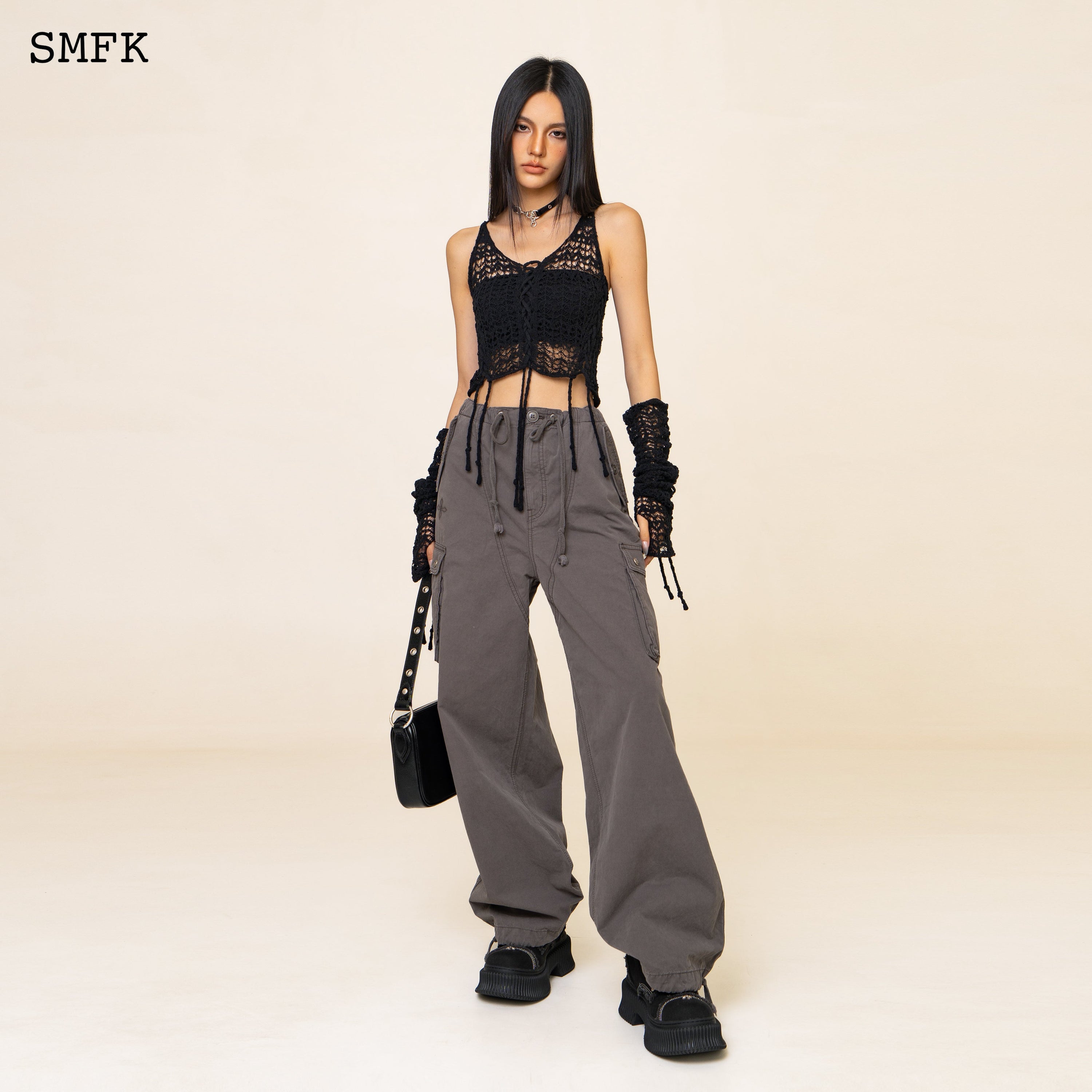 WildWorld Black Jellyfish Weaved Top Set - SMFK Official