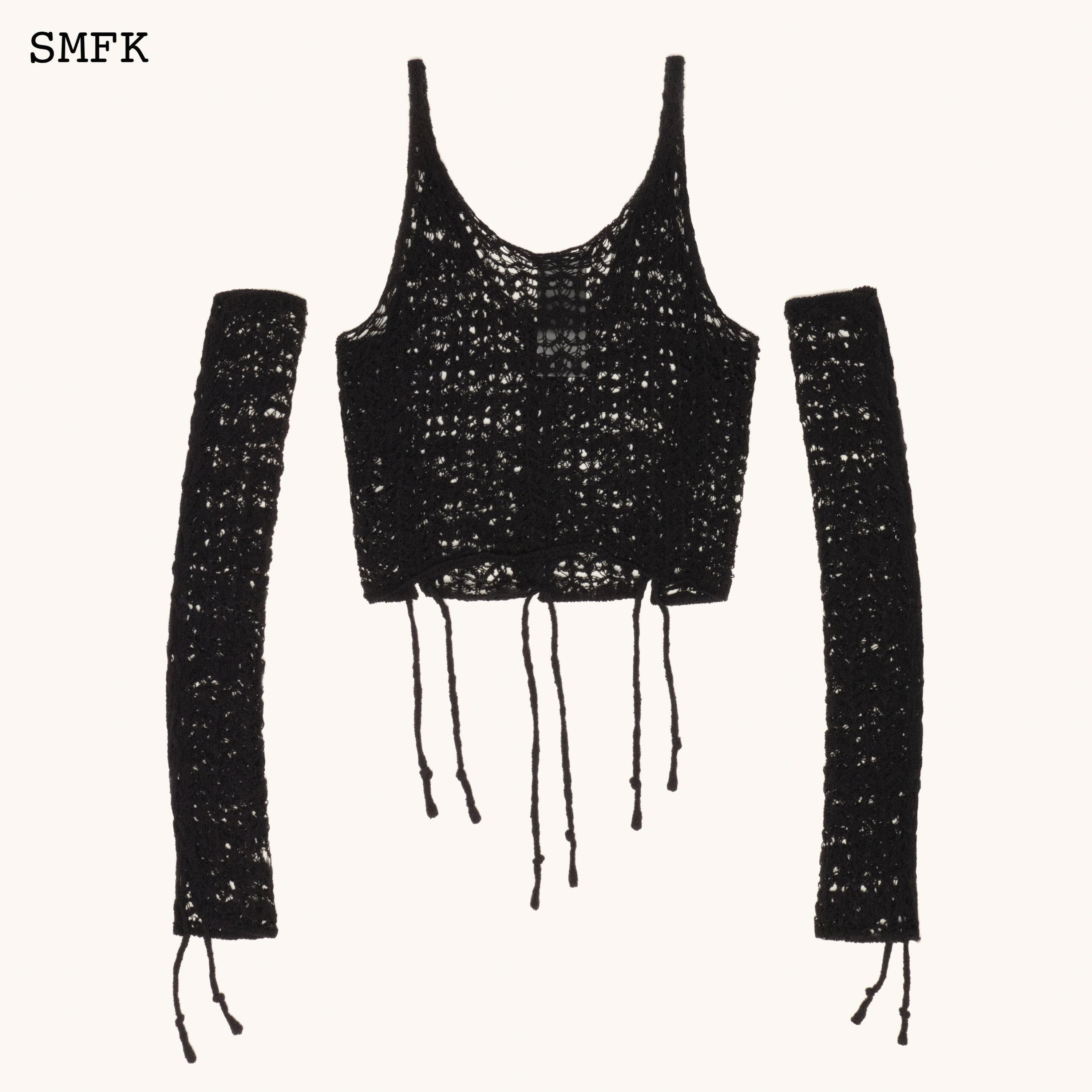 WildWorld Black Jellyfish Weaved Top Set - SMFK Official