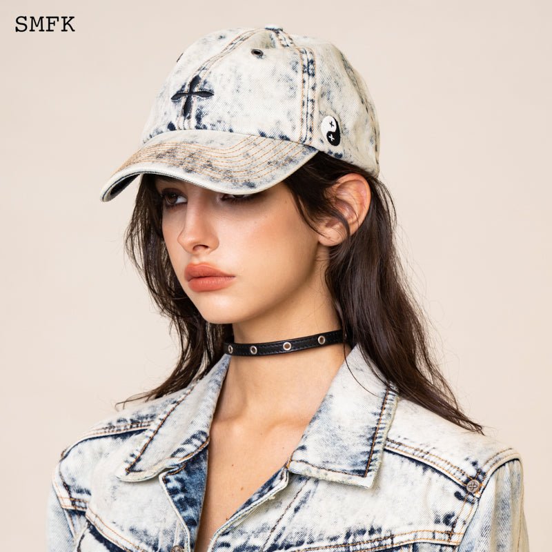 WildWorld Cross Denim Cream Baseball Cap SMFK Official