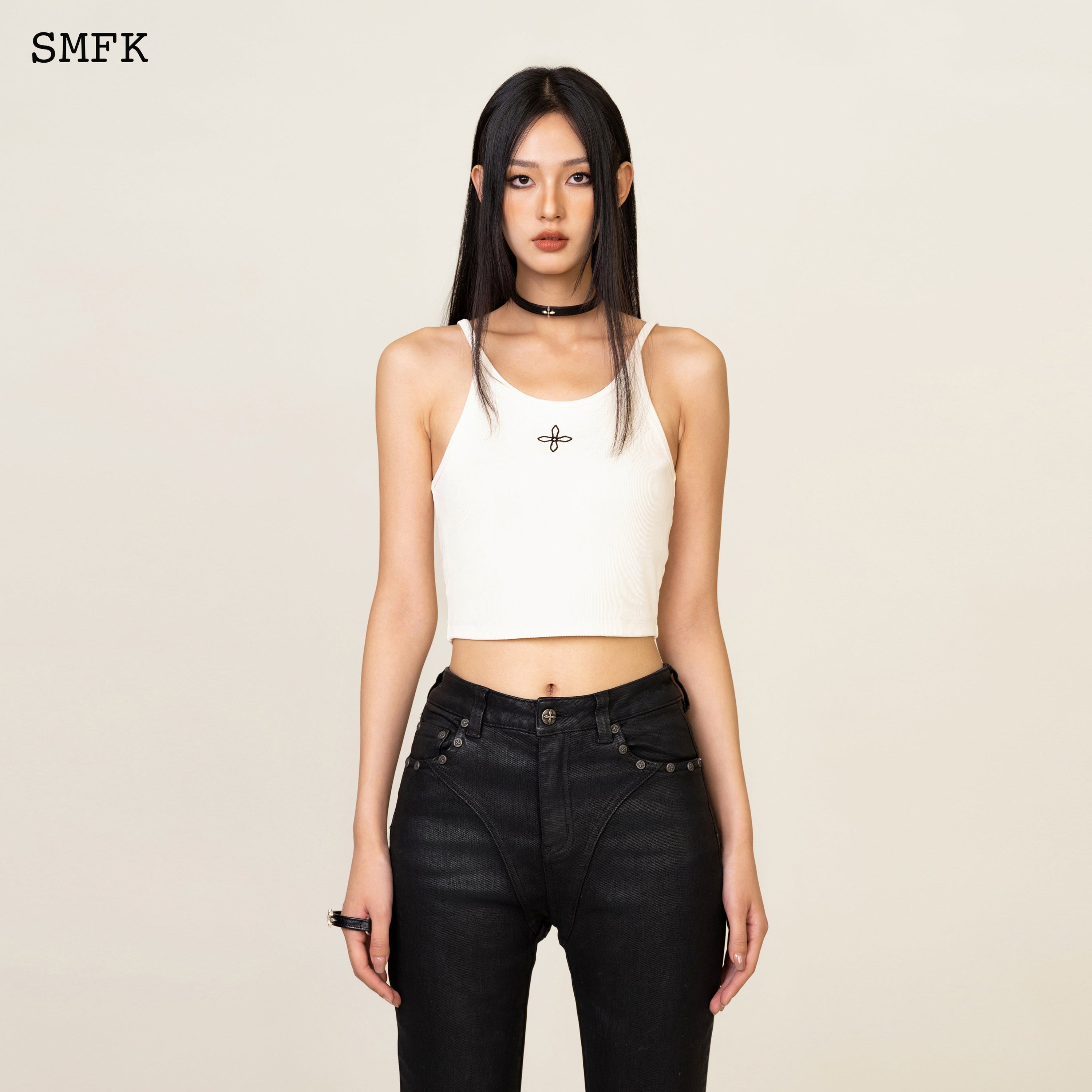 WildWorld Cross Sporty Vest Top In White - SMFK Official