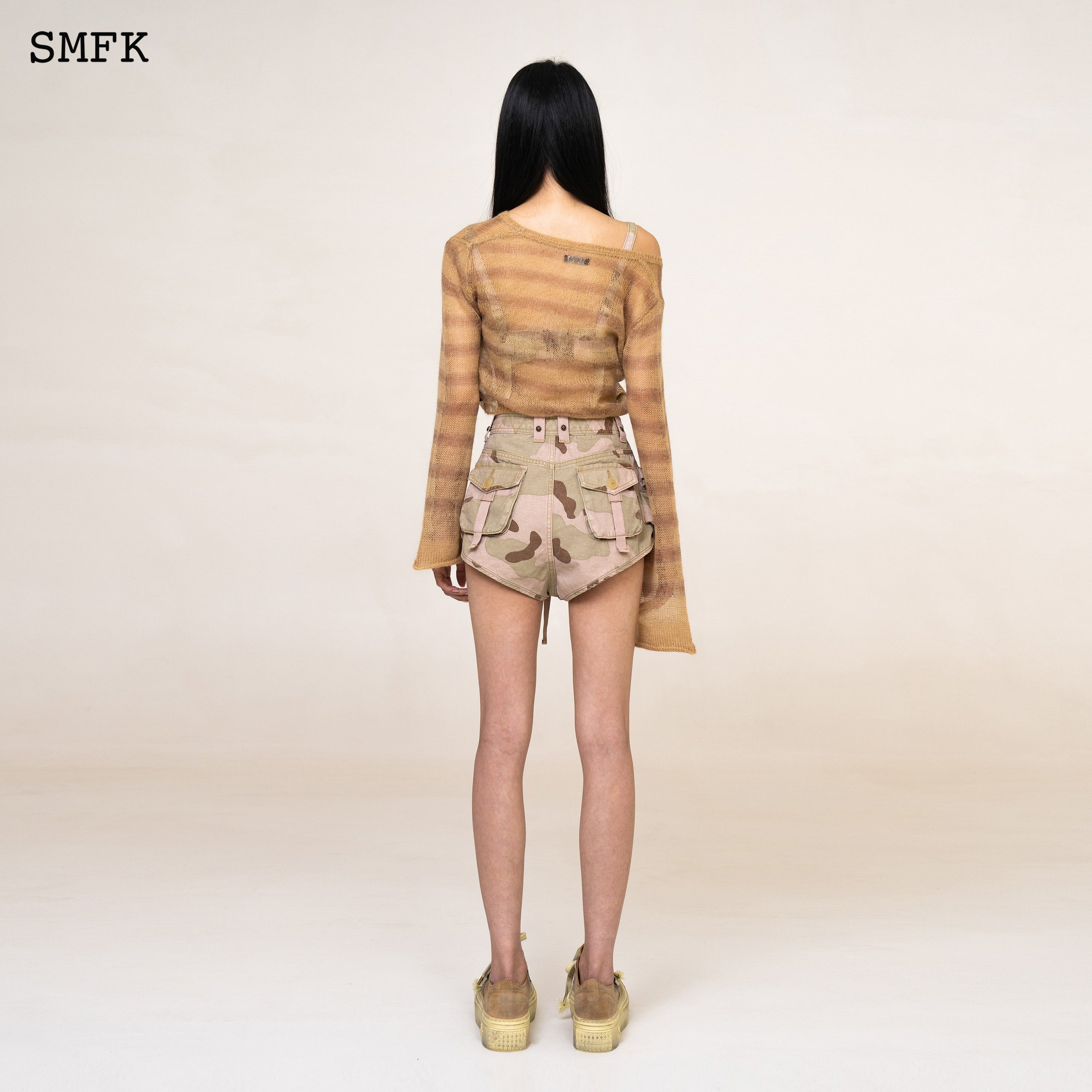 WildWorld Desert Stripe Print Mohair Top - SMFK Official