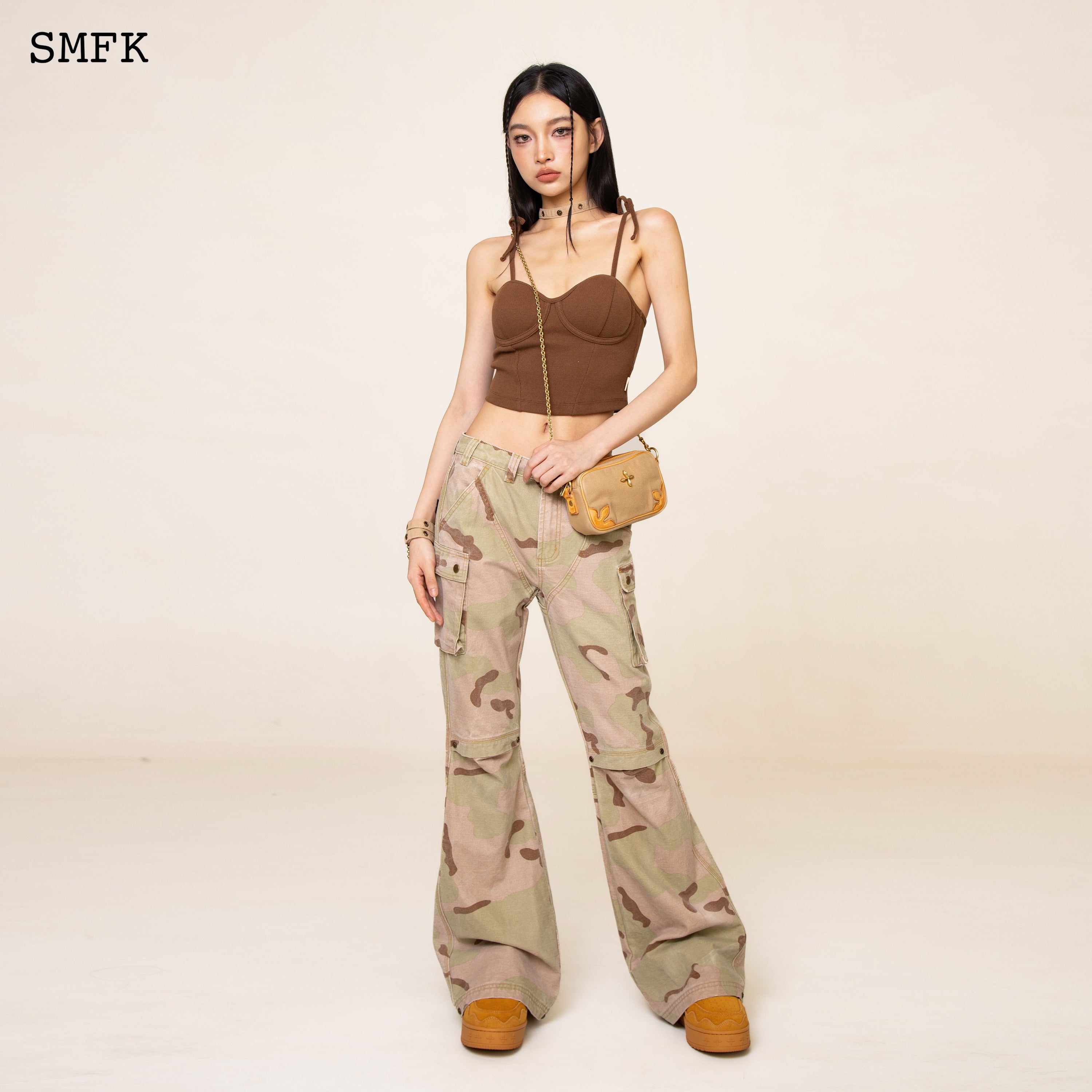 WildWorld Desert Tactic Tube Top In Brown - SMFK Official