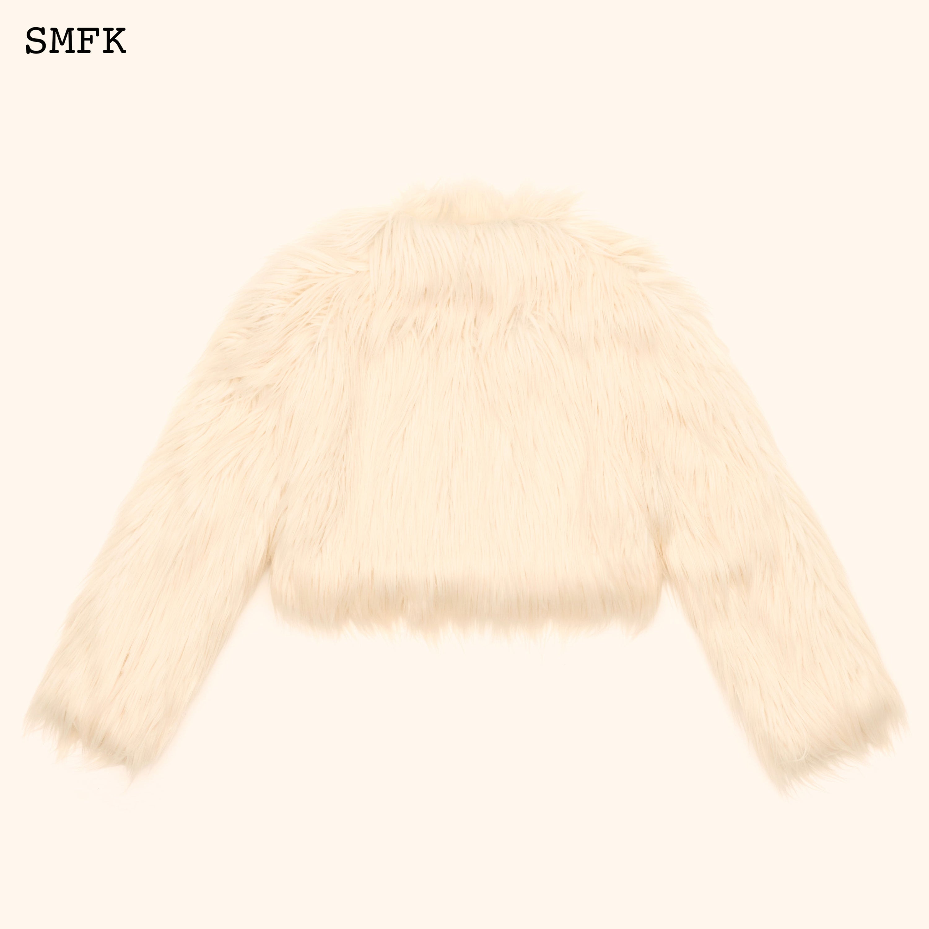 WildWorld Faux Fur Short Jacket In White - SMFK Official