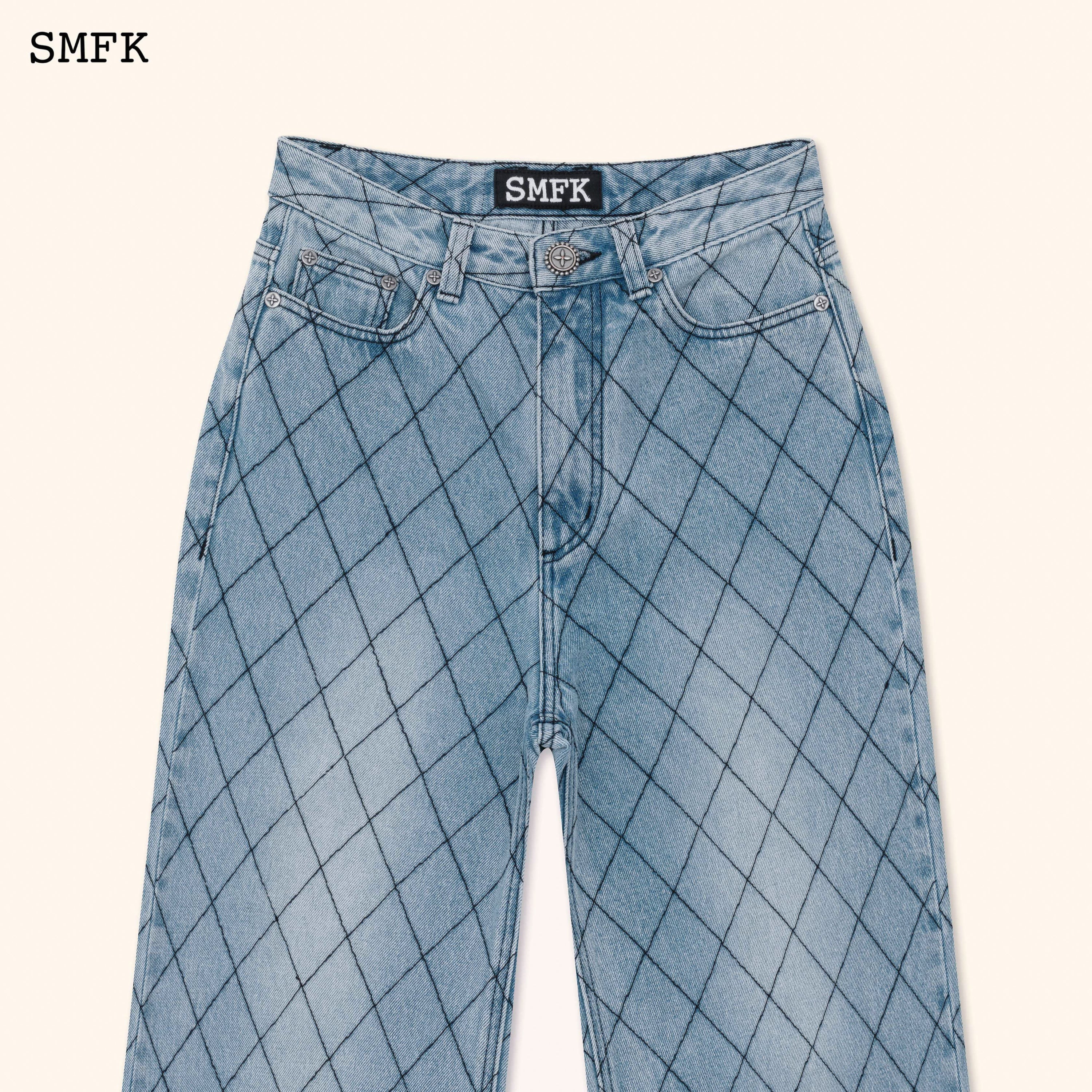 WildWorld Fence Loose Blue Denim Jeans - SMFK Official