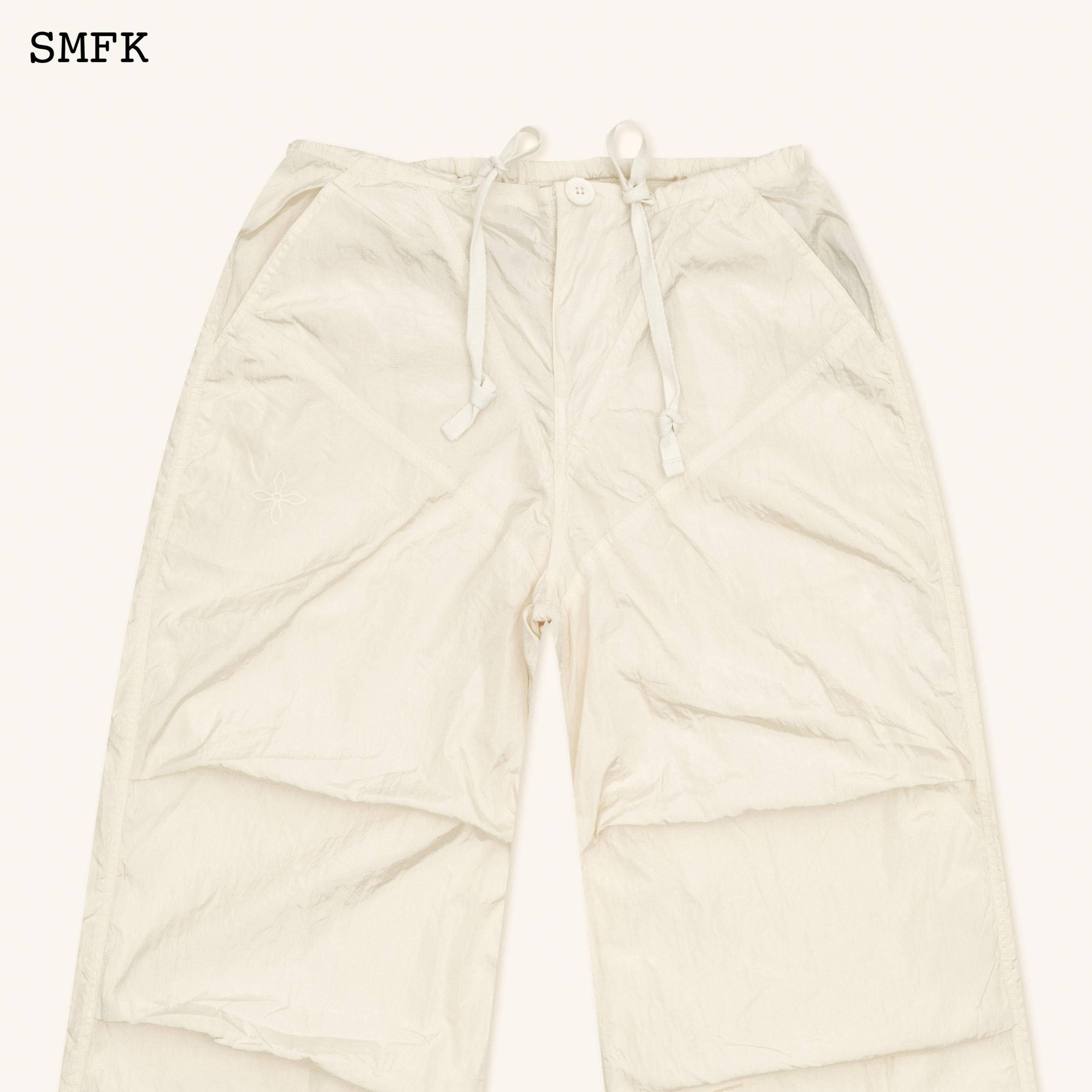 WildWorld Parachute Wide-Leg Pants In White - SMFK Official