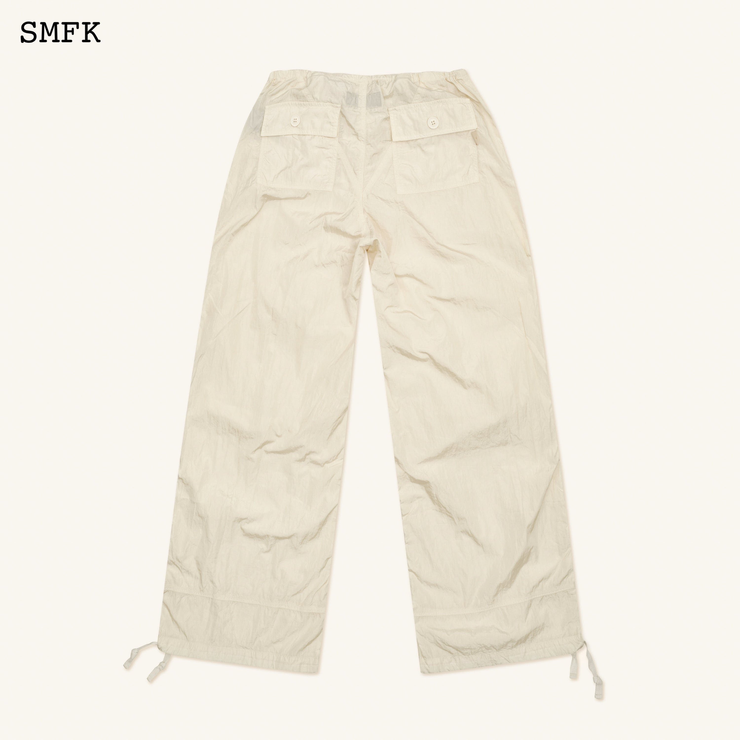 WildWorld Parachute Wide-Leg Pants In White - SMFK Official