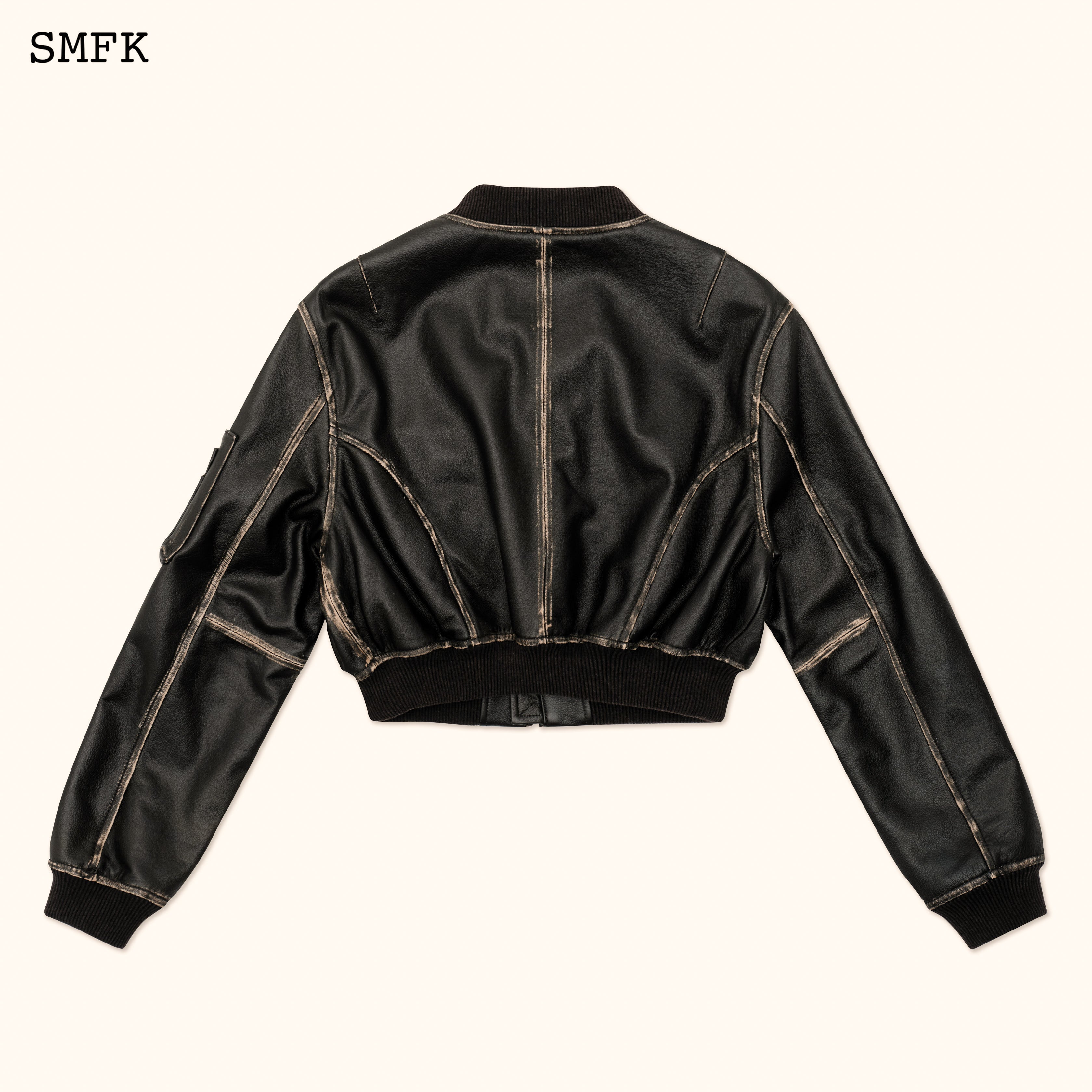 WildWorld Retro Pilot Short Leather Jacket – SMFK Official
