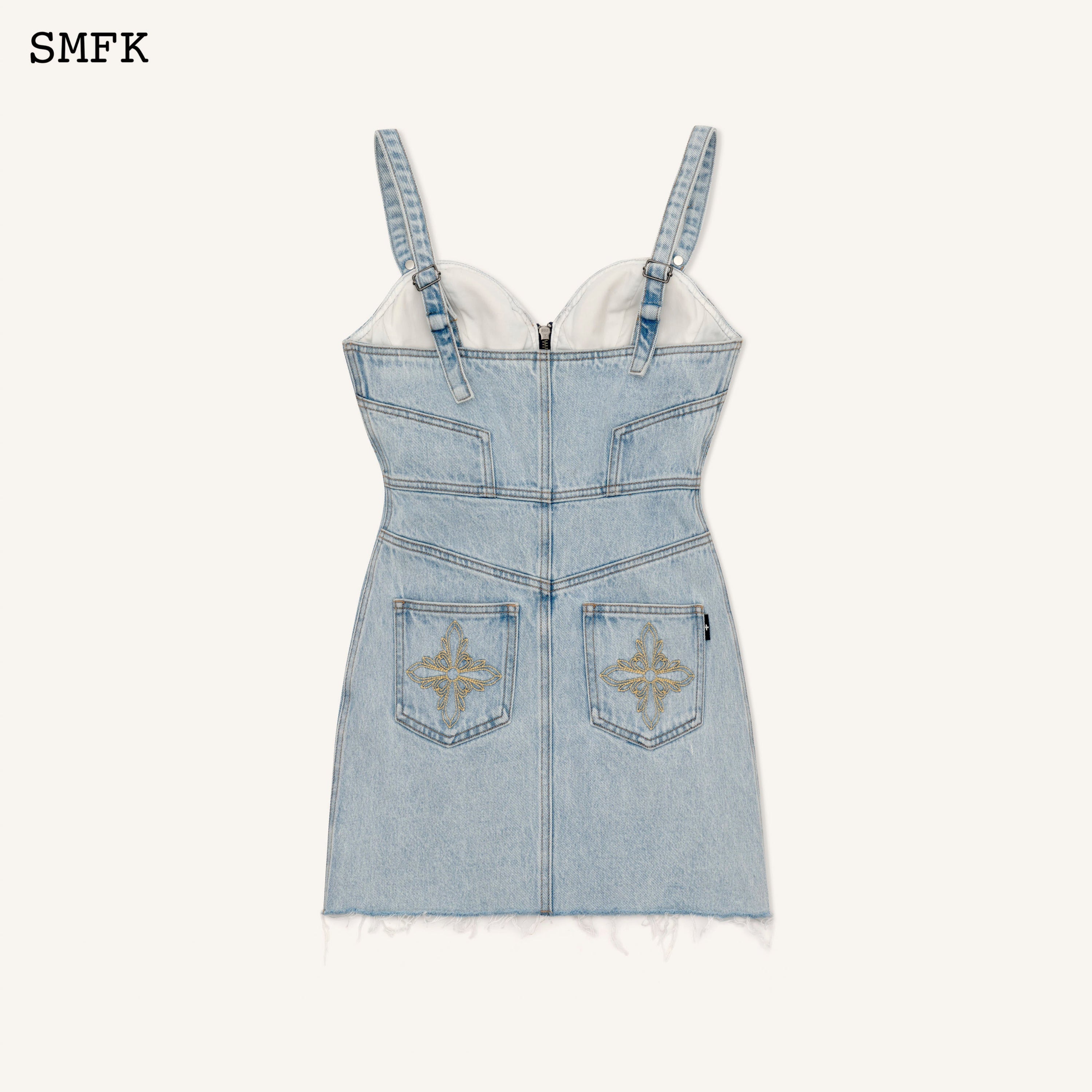 WildWorld Rock Denim Short Dress Sky Blue - SMFK Official