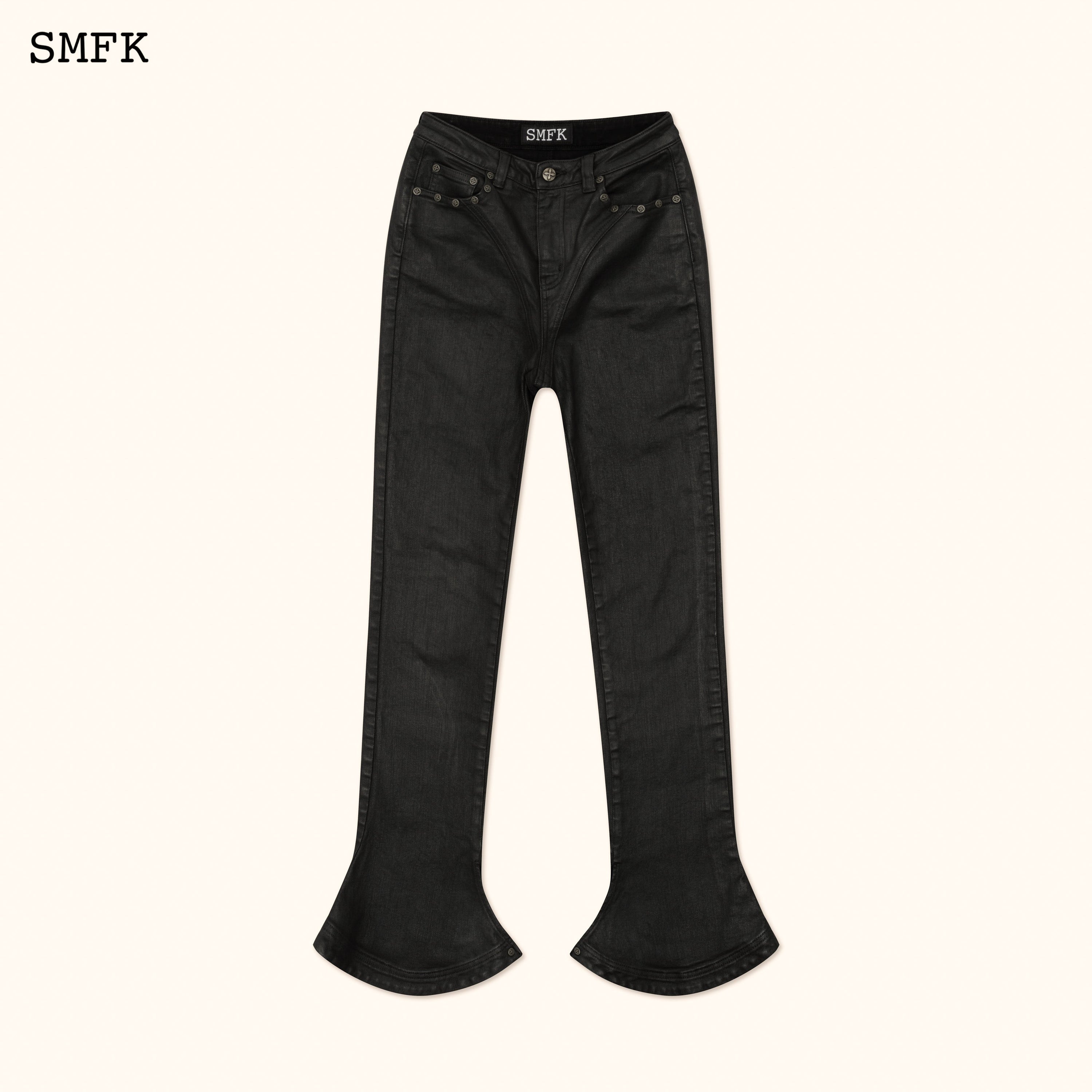 WildWorld Tarpan Waxed Jeans In Black - SMFK Official