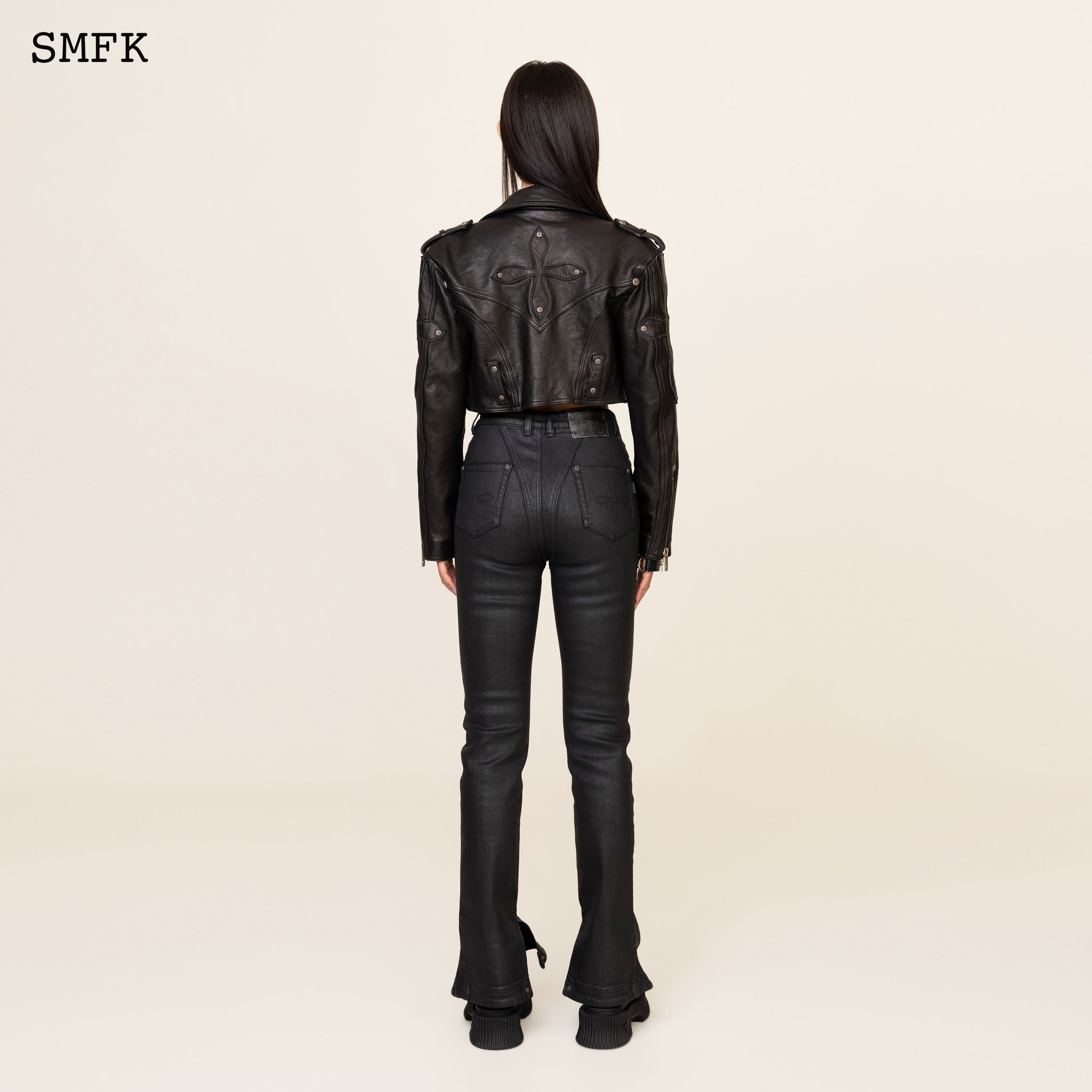 WildWorld Tarpan Waxed Jeans In Black - SMFK Official