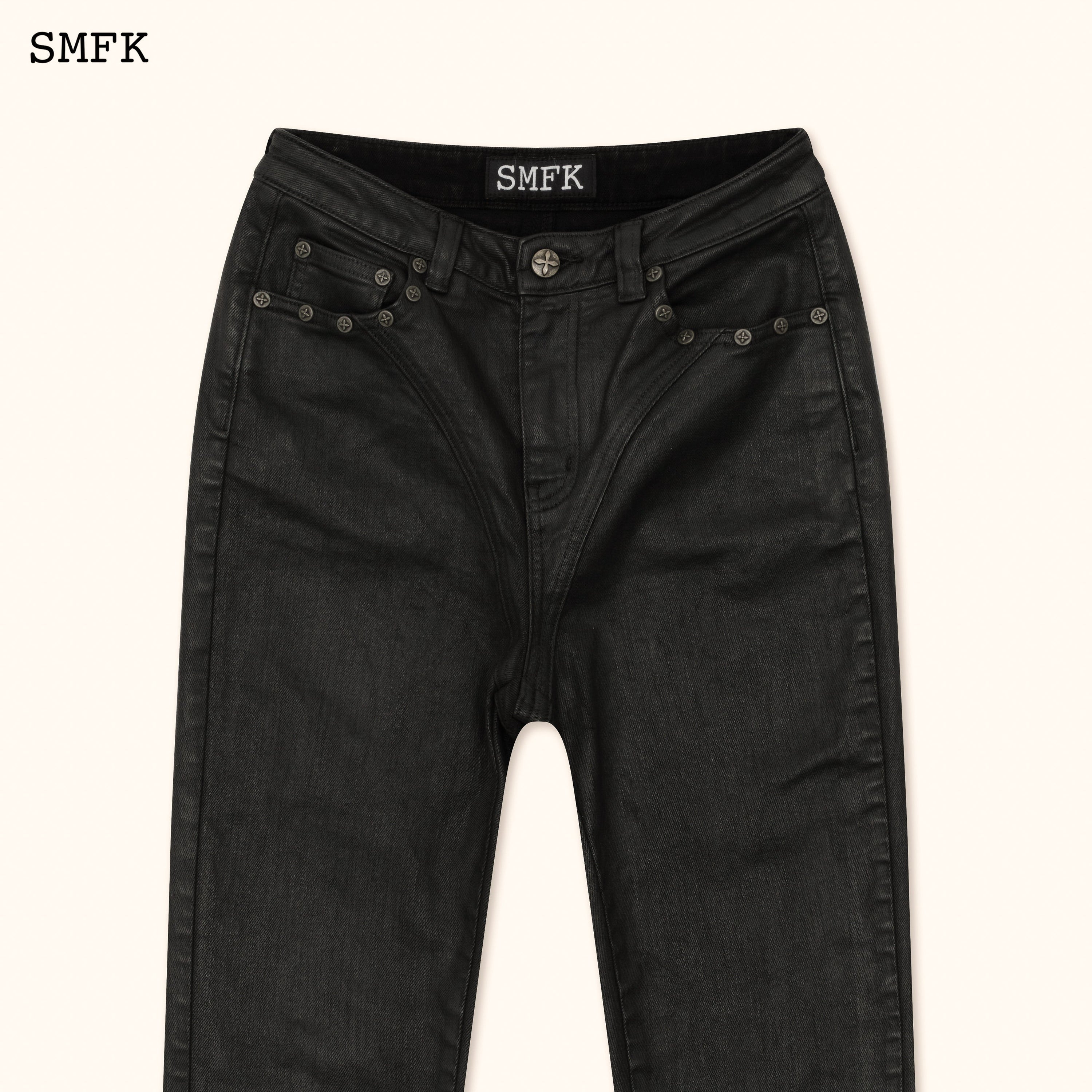 WildWorld Tarpan Waxed Jeans In Black - SMFK Official